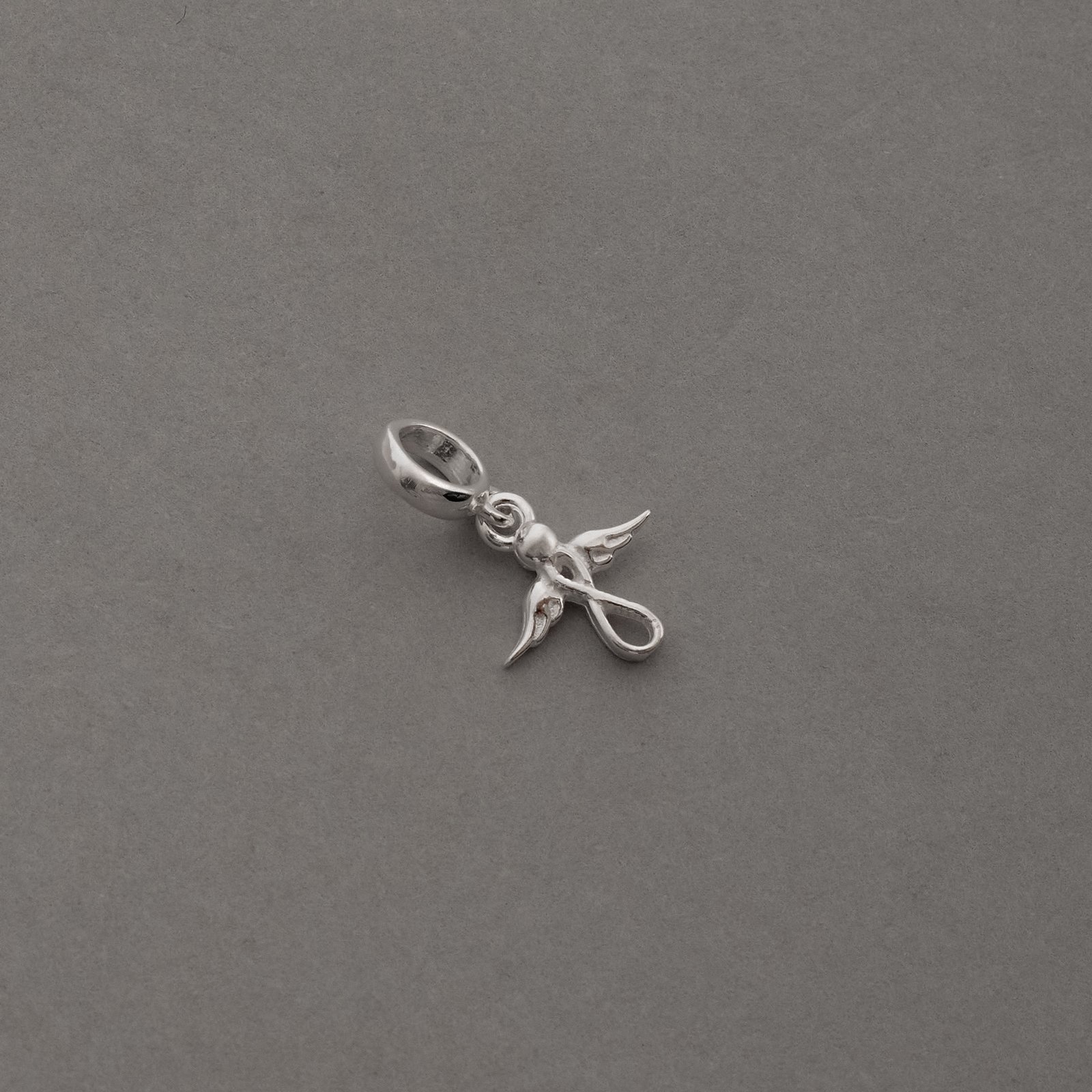 Berloque pingente anjo símbolo infinito 12mm