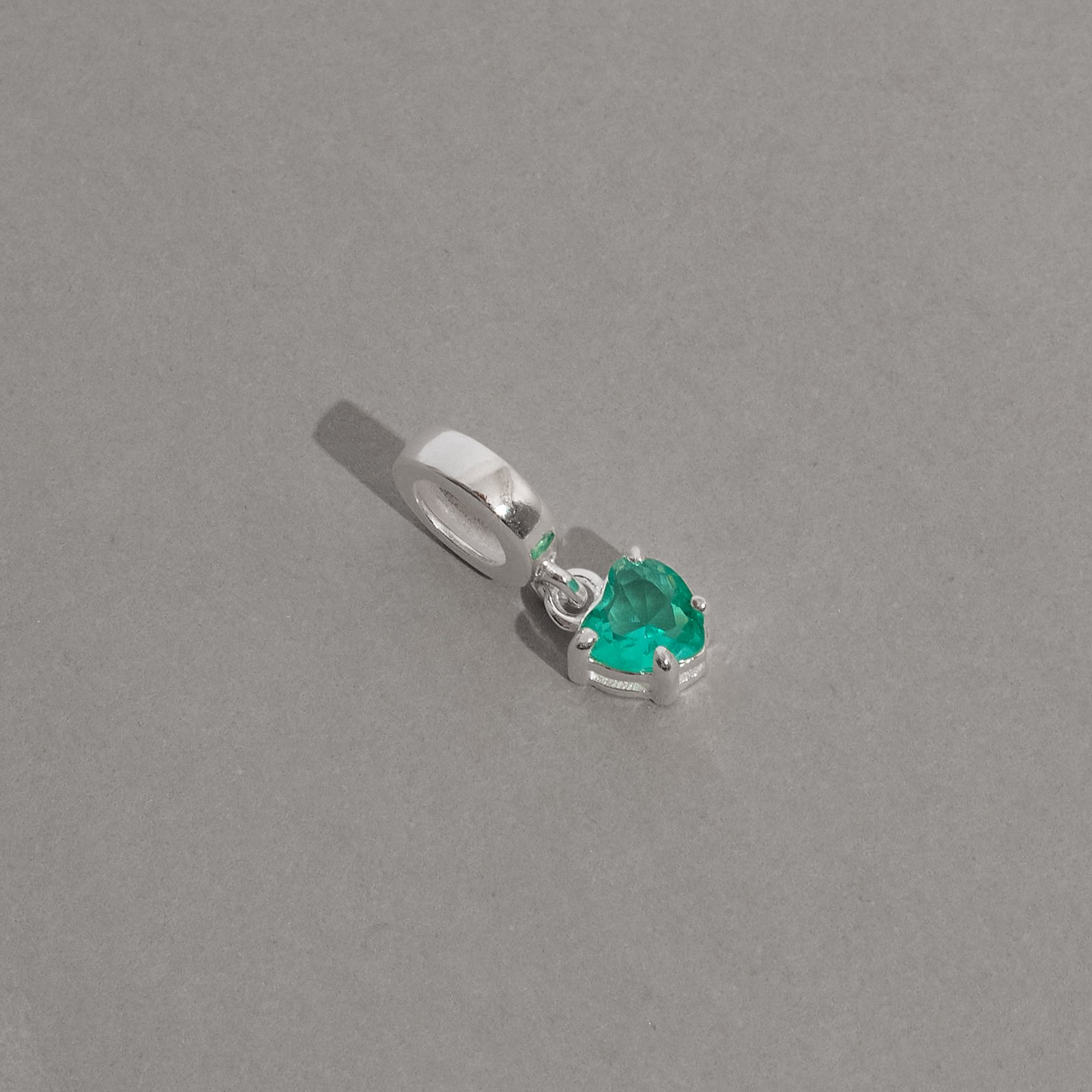 Berloque pingente zircônia coração turmalina 5mm