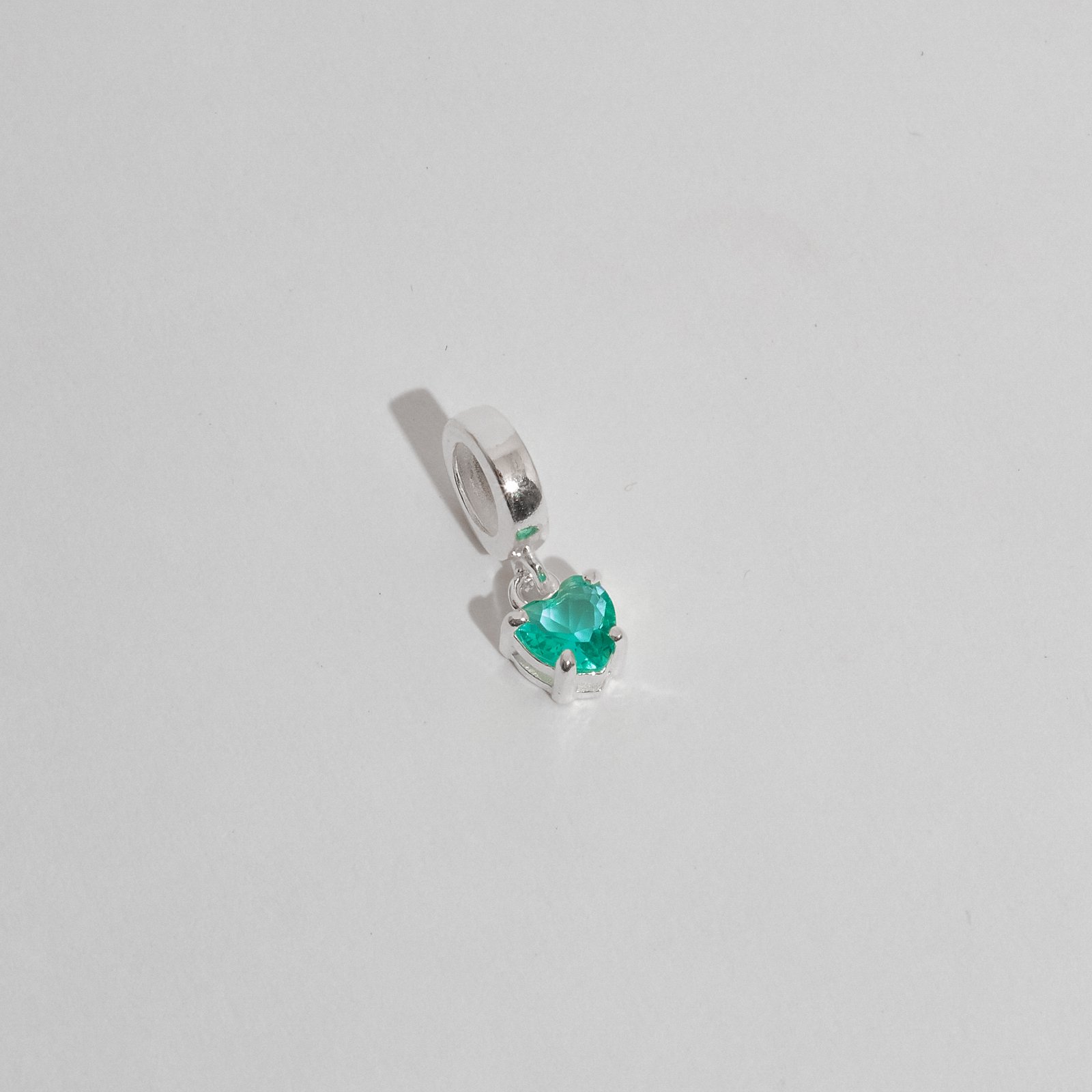 Berloque pingente zircônia coração turmalina 5mm