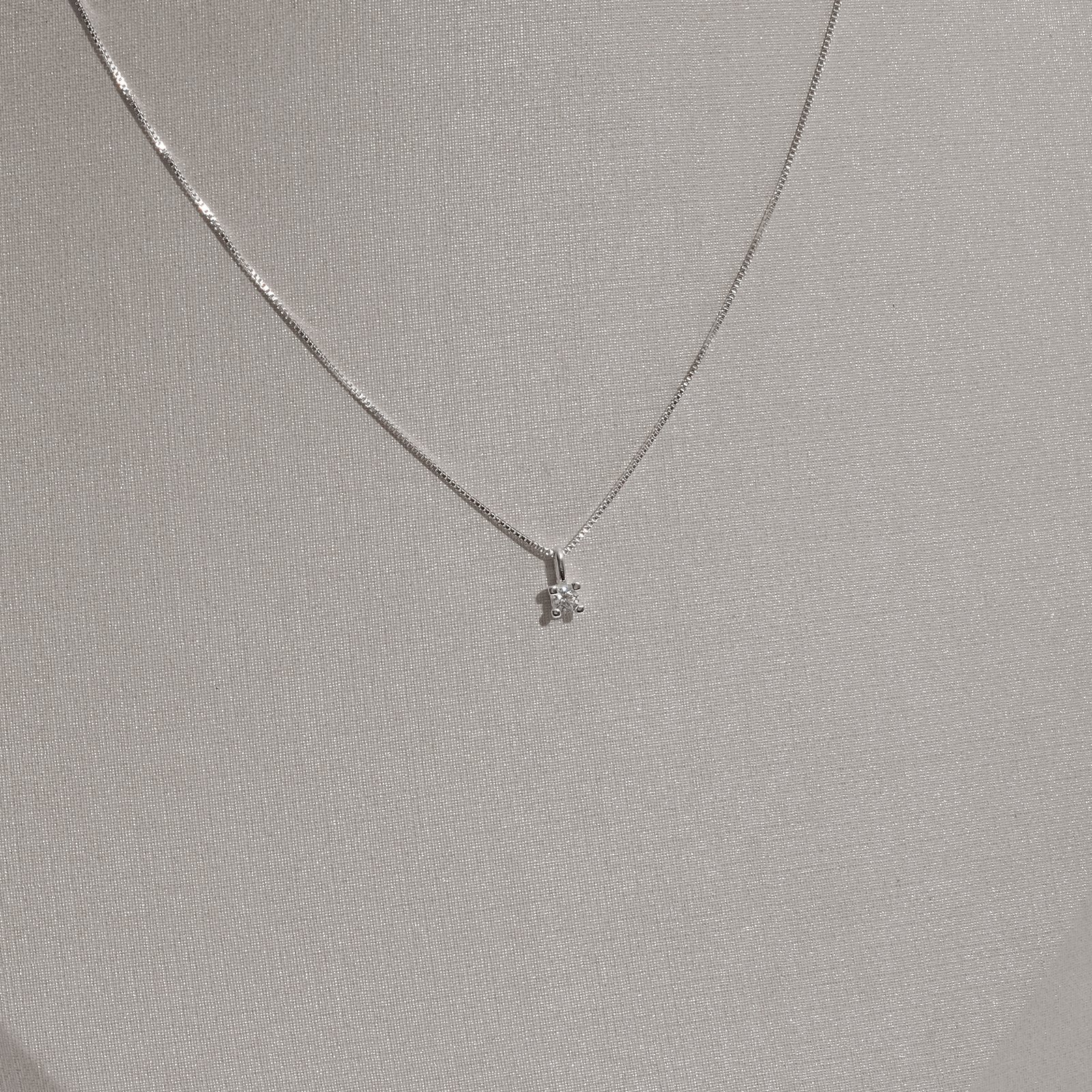 Colar pingente zircônia 2mm 40cm