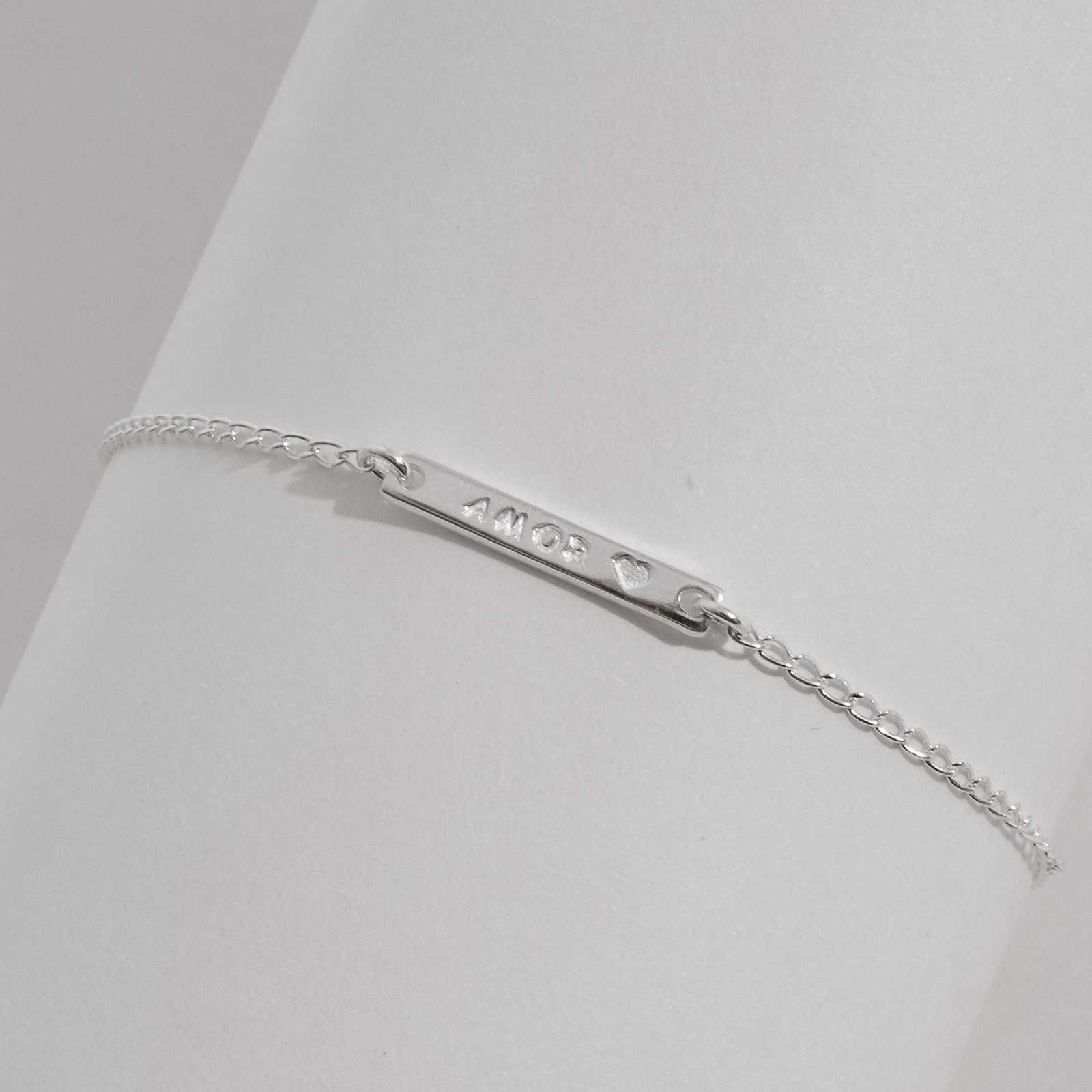 Pulseira entremeio placa amor 20mm