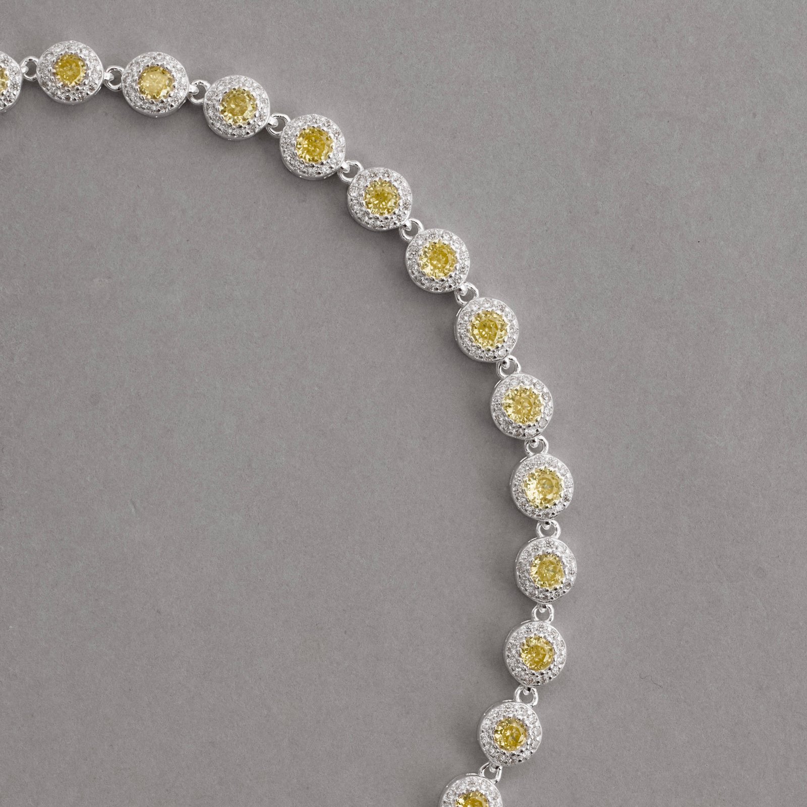 Pulseira Riviera 5.7 zircônias amarelas 18cm