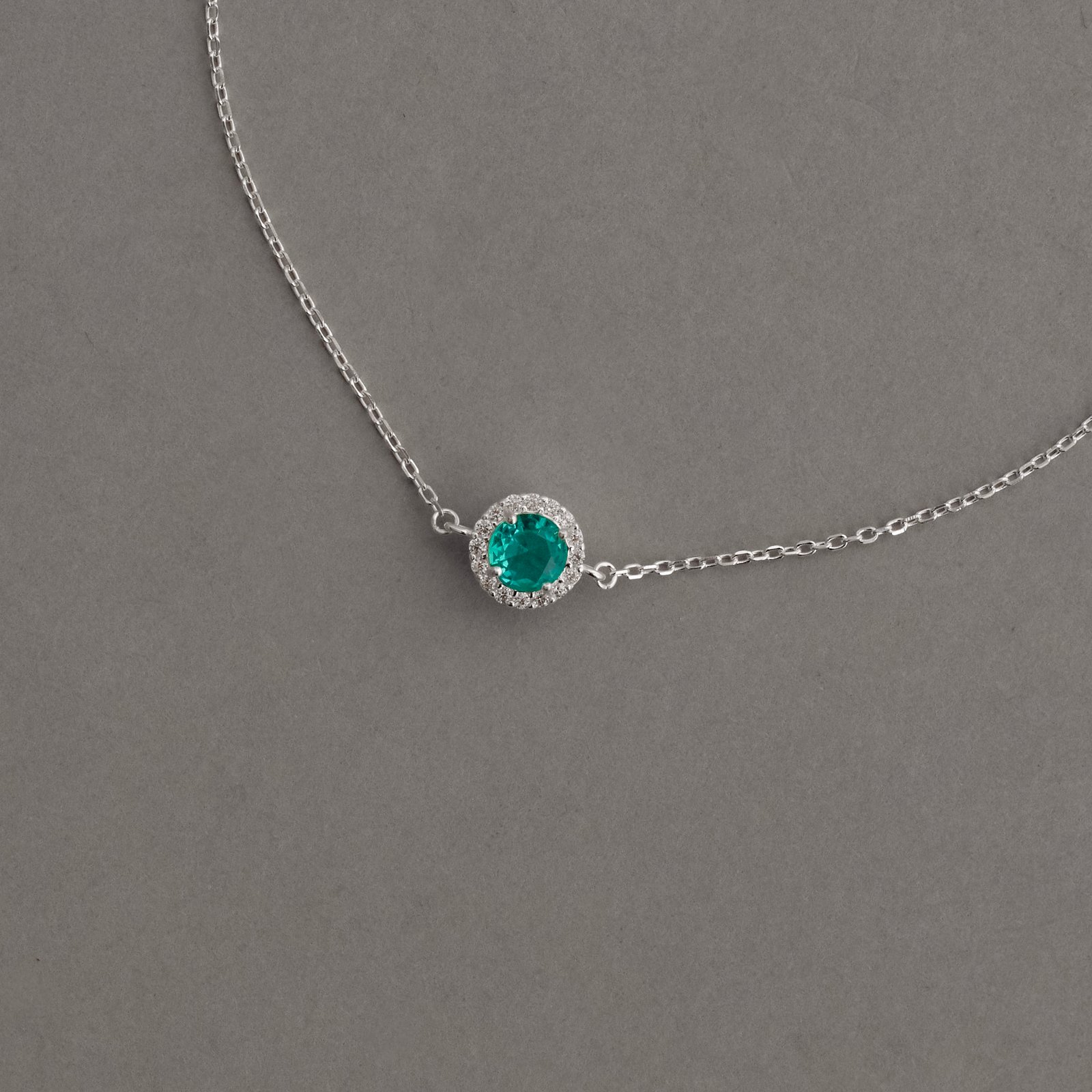 Pulseira entremeio zircônia redonda turmalina com cravejado 8mm 16+4cm