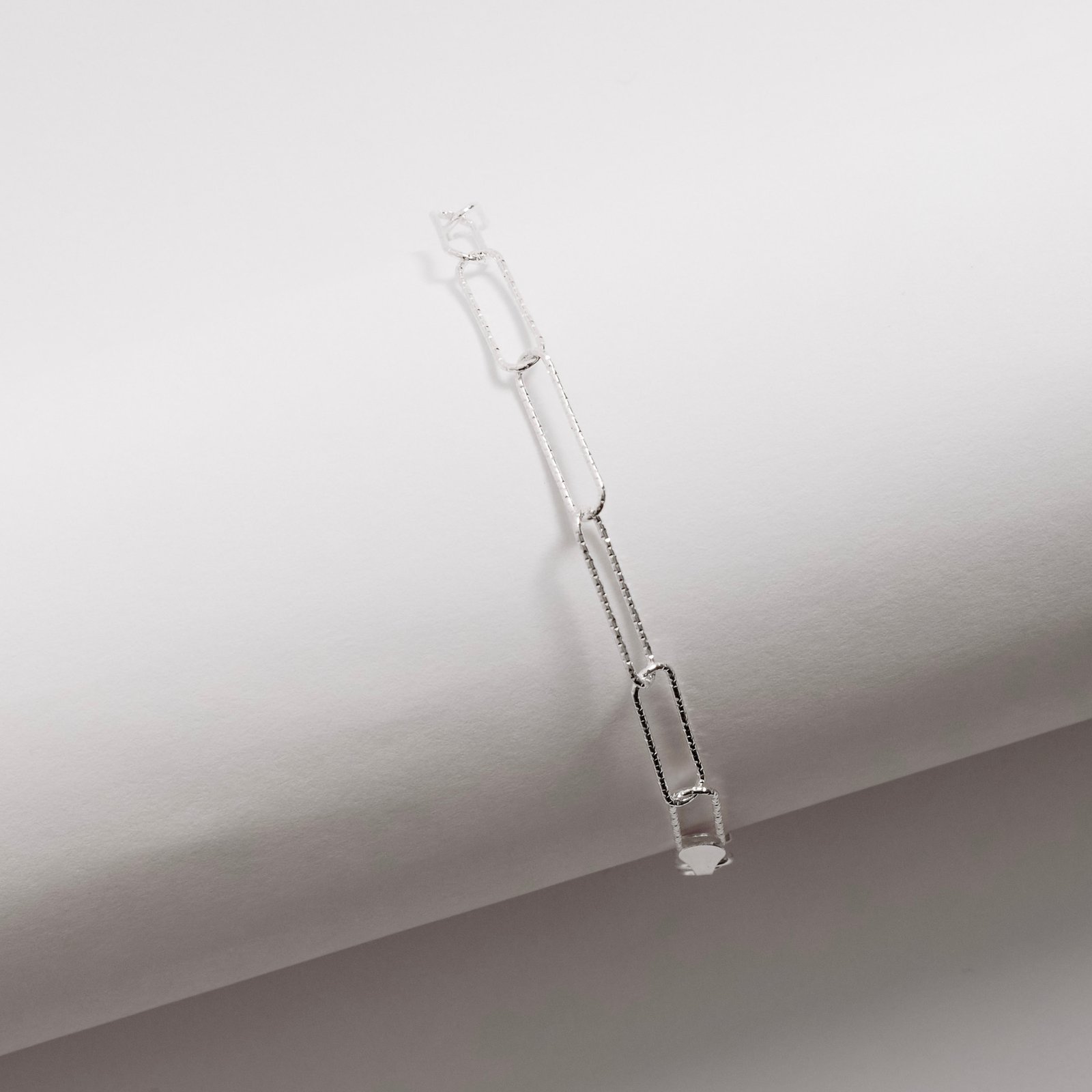 Pulseira corrente elo longo facetado 4.0 19cm
