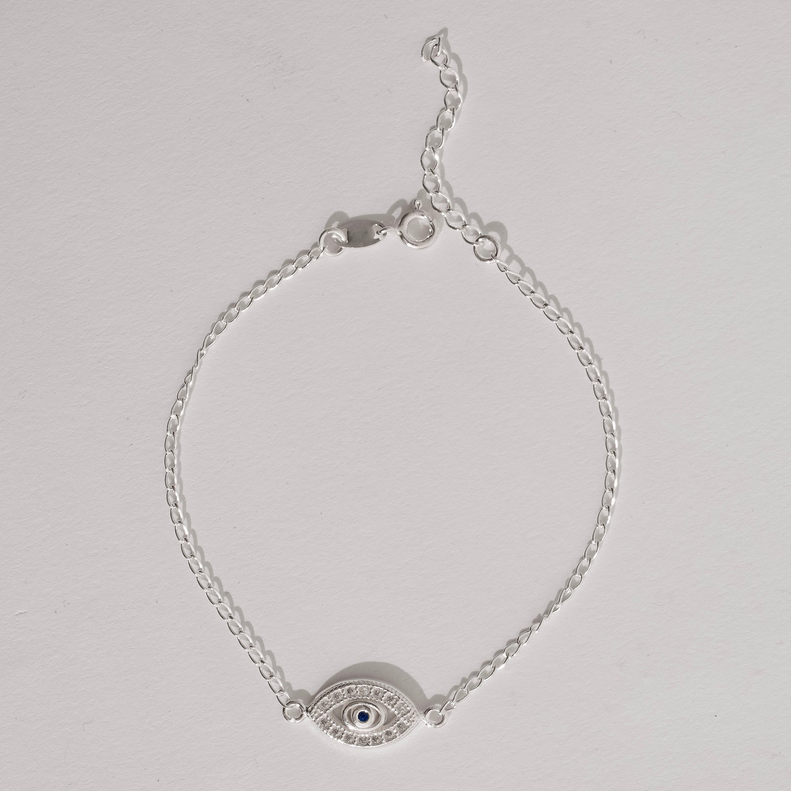 Pulseira entremeio olho com zircônias 14mm
