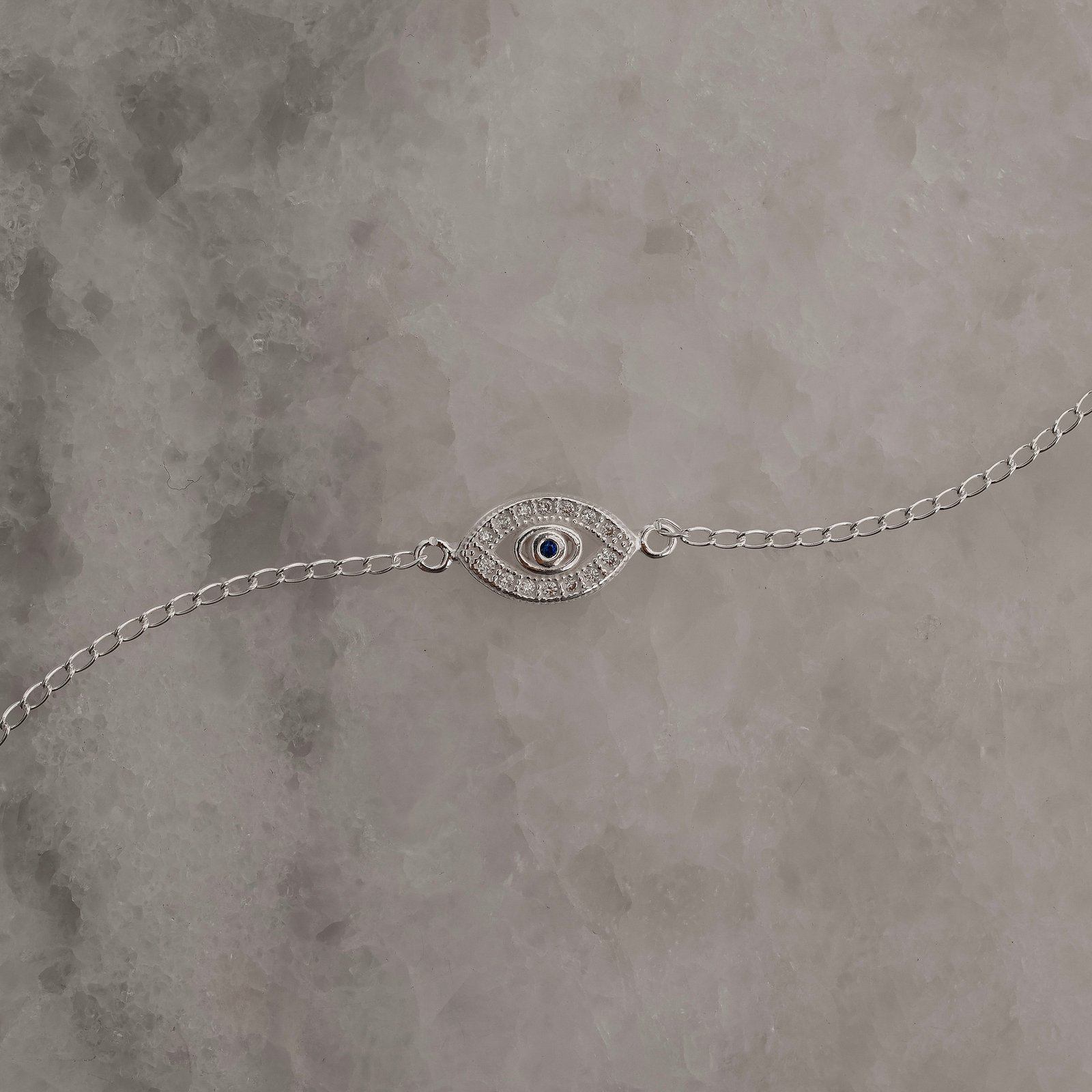 Pulseira entremeio olho com zircônias 14mm