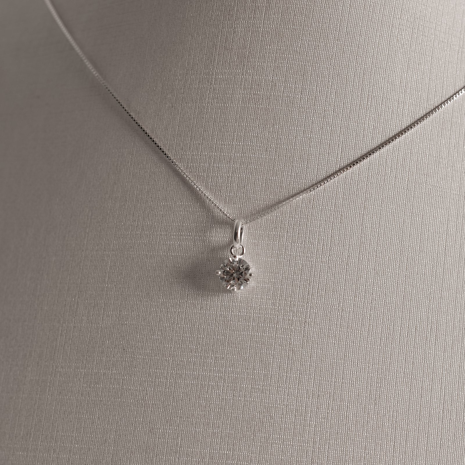 Conjunto brinco e colar zircônia redonda cristal 6mm 45cm