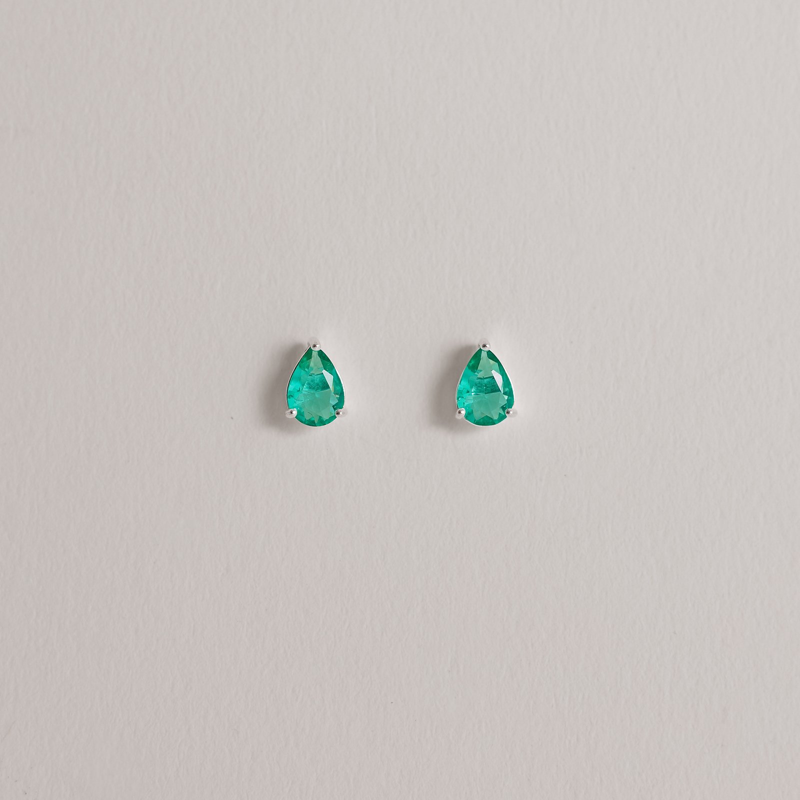Conjunto brinco e colar zircônia gota turmalina 7x5mm 45cm