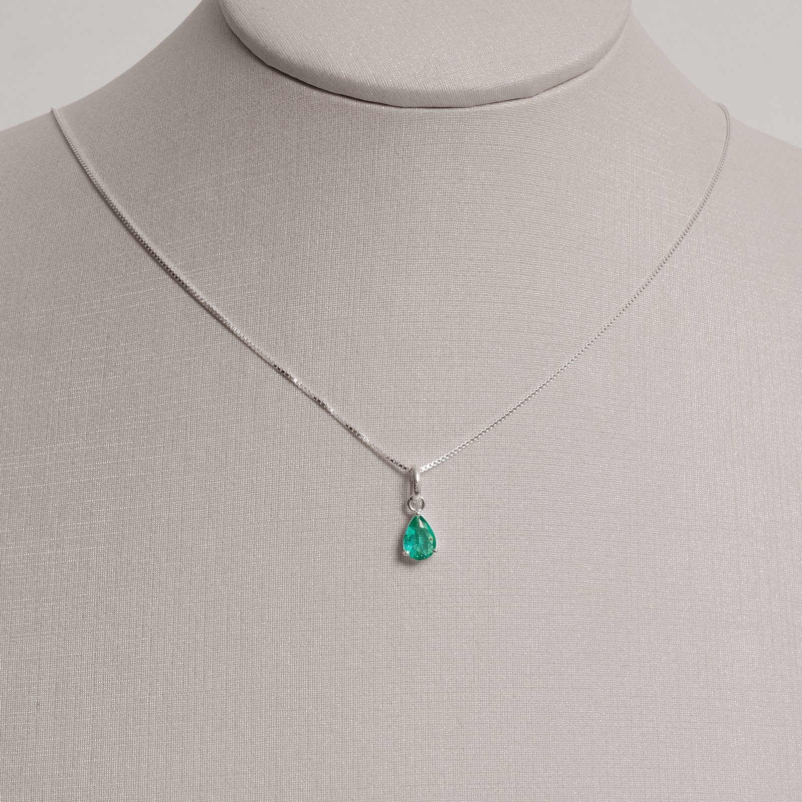 Conjunto brinco e colar zircônia gota turmalina 7x5mm 45cm