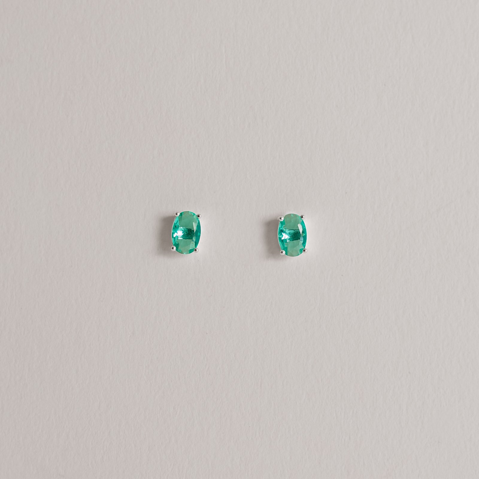 Conjunto brinco e colar zircônia oval turmalina 6x4mm 45cm