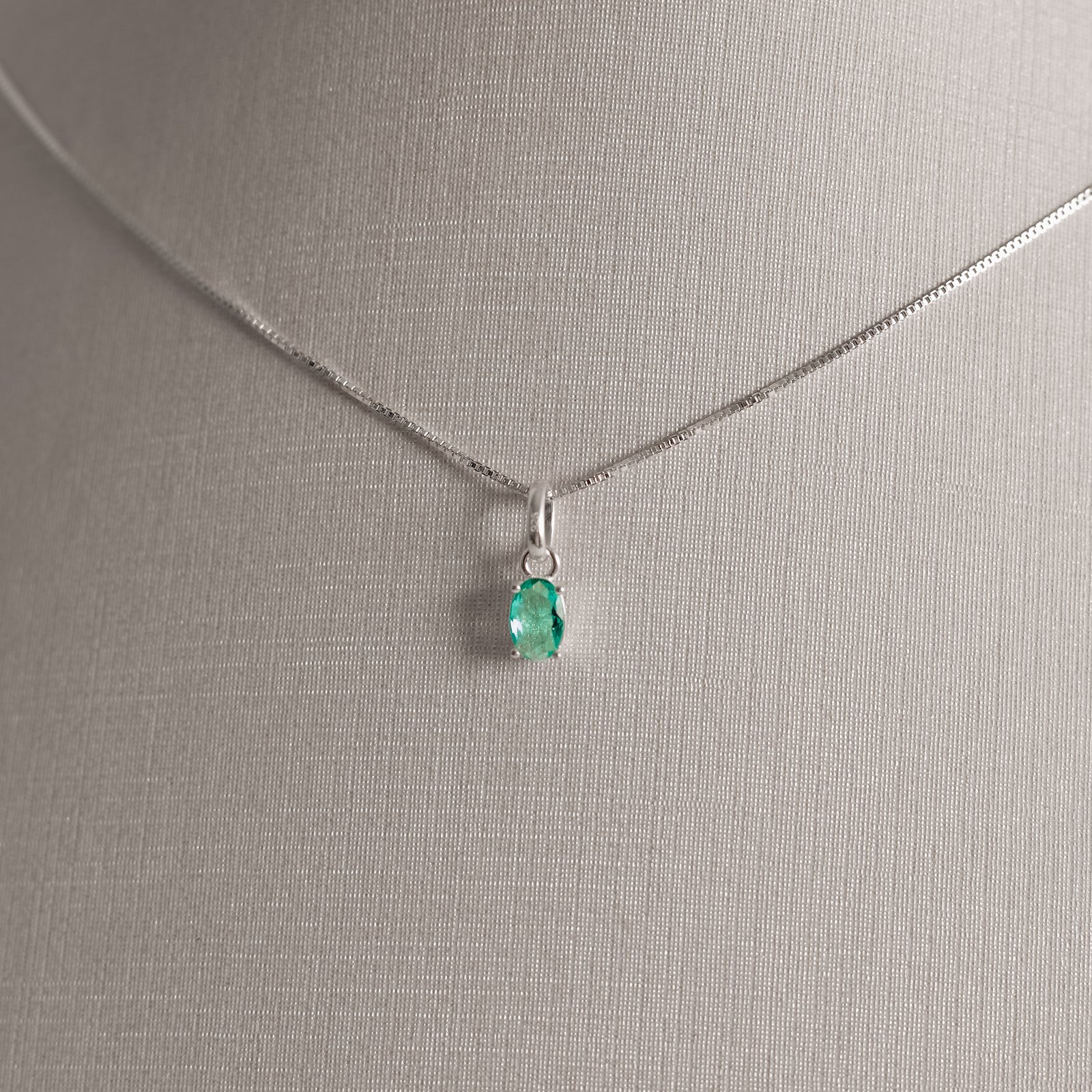 Conjunto brinco e colar zircônia oval turmalina 6x4mm 45cm