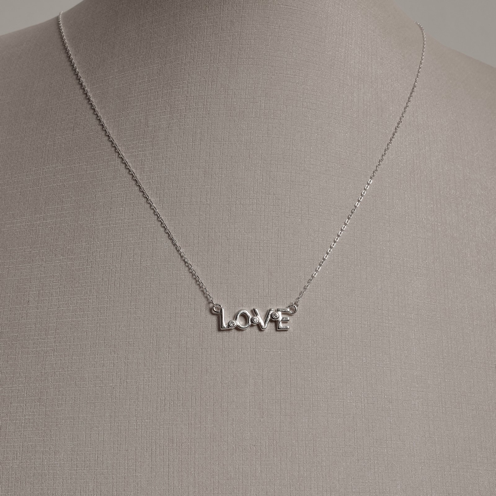 Colar entremeio love com zircônias 19mm 40+5cm