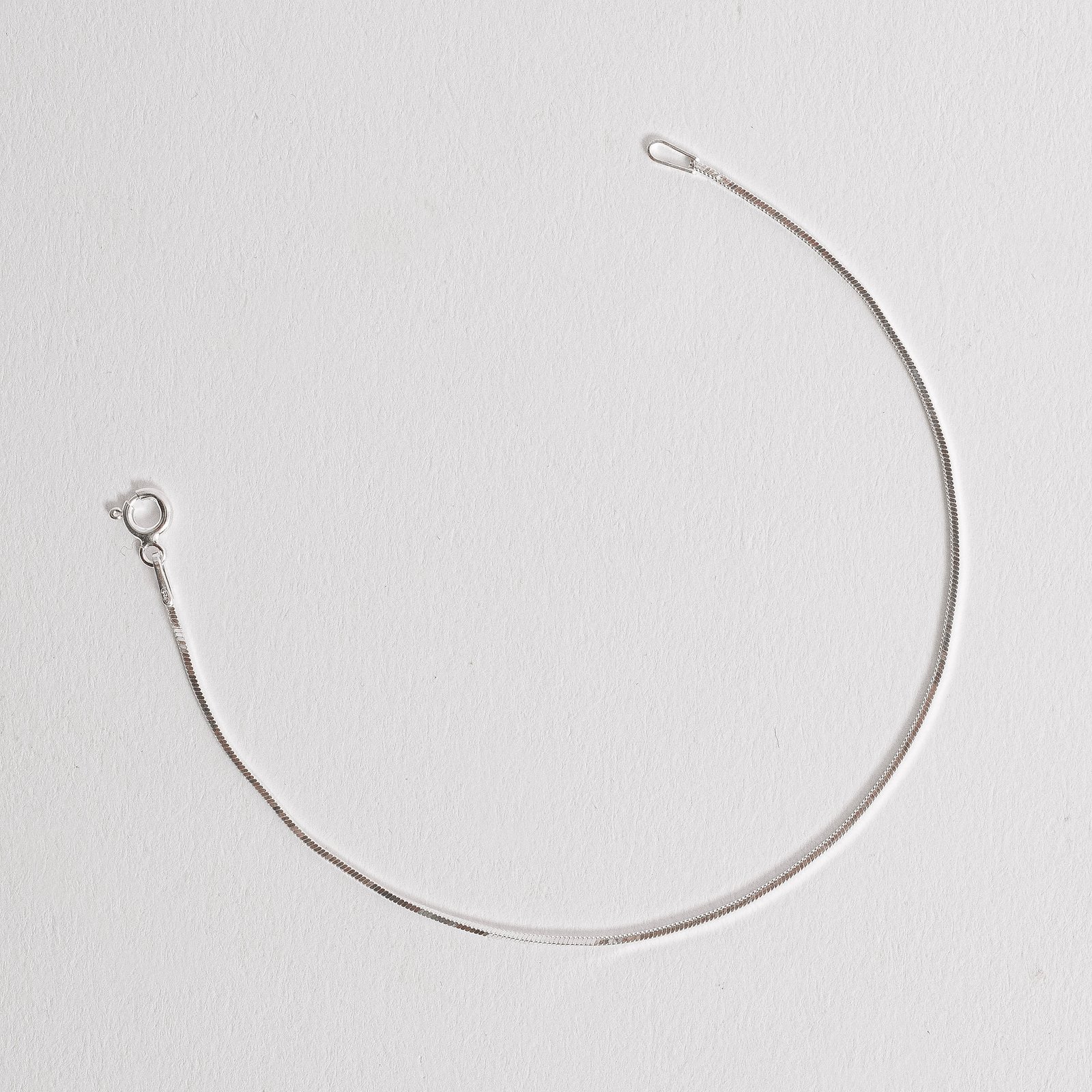Pulseira corrente rabo de rato fio quadrado 0.8 18cm
