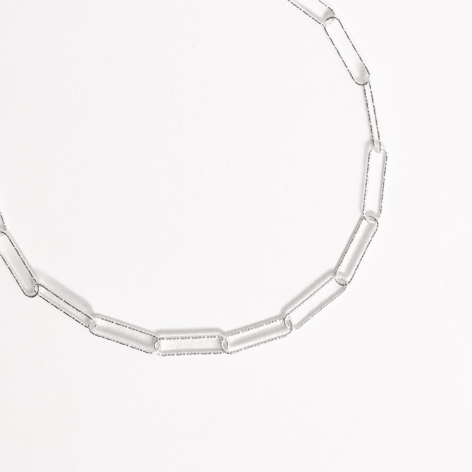 Pulseira corrente elo longo facetado 4.0 19cm