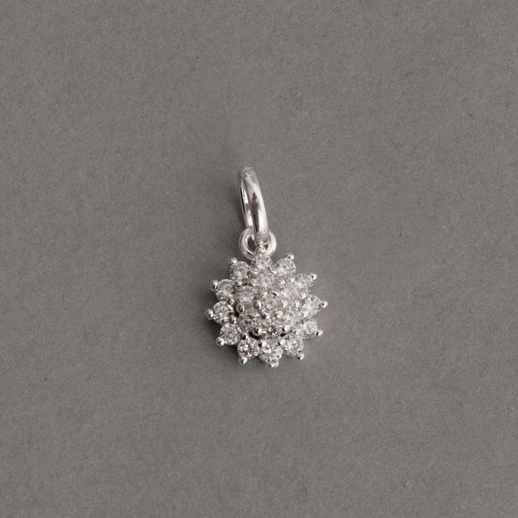 Pingente flor toda cravejada 9mm
