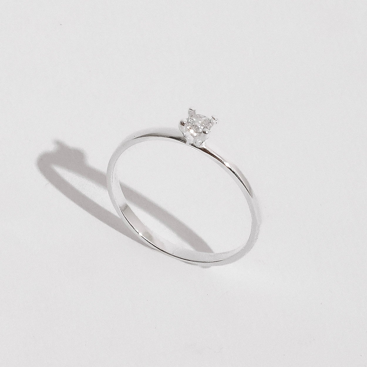 Anel solitário tradicional zircônia 3mm