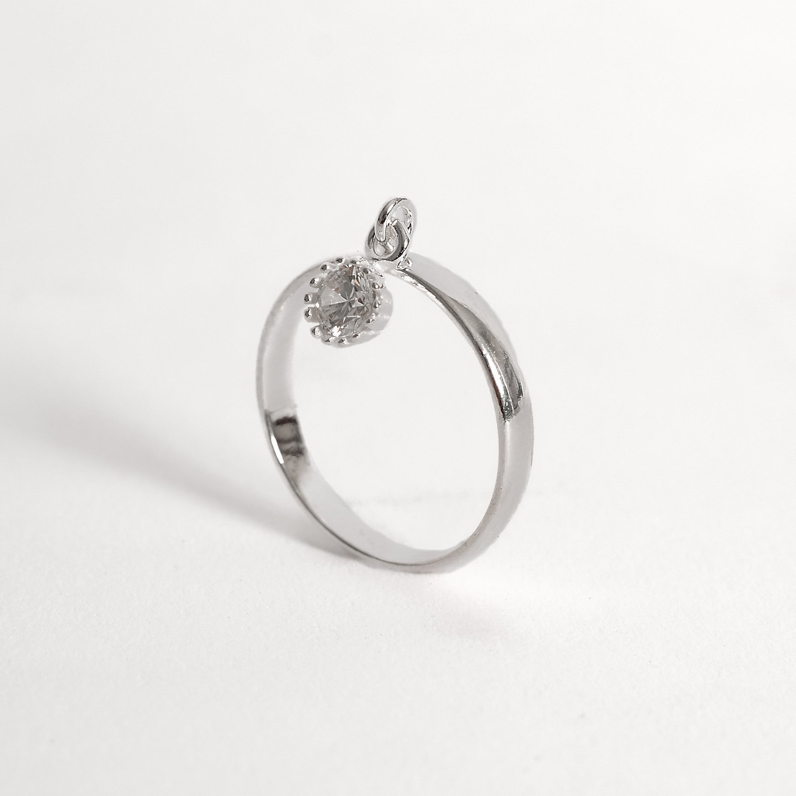 Anel pingente zircônia 4mm