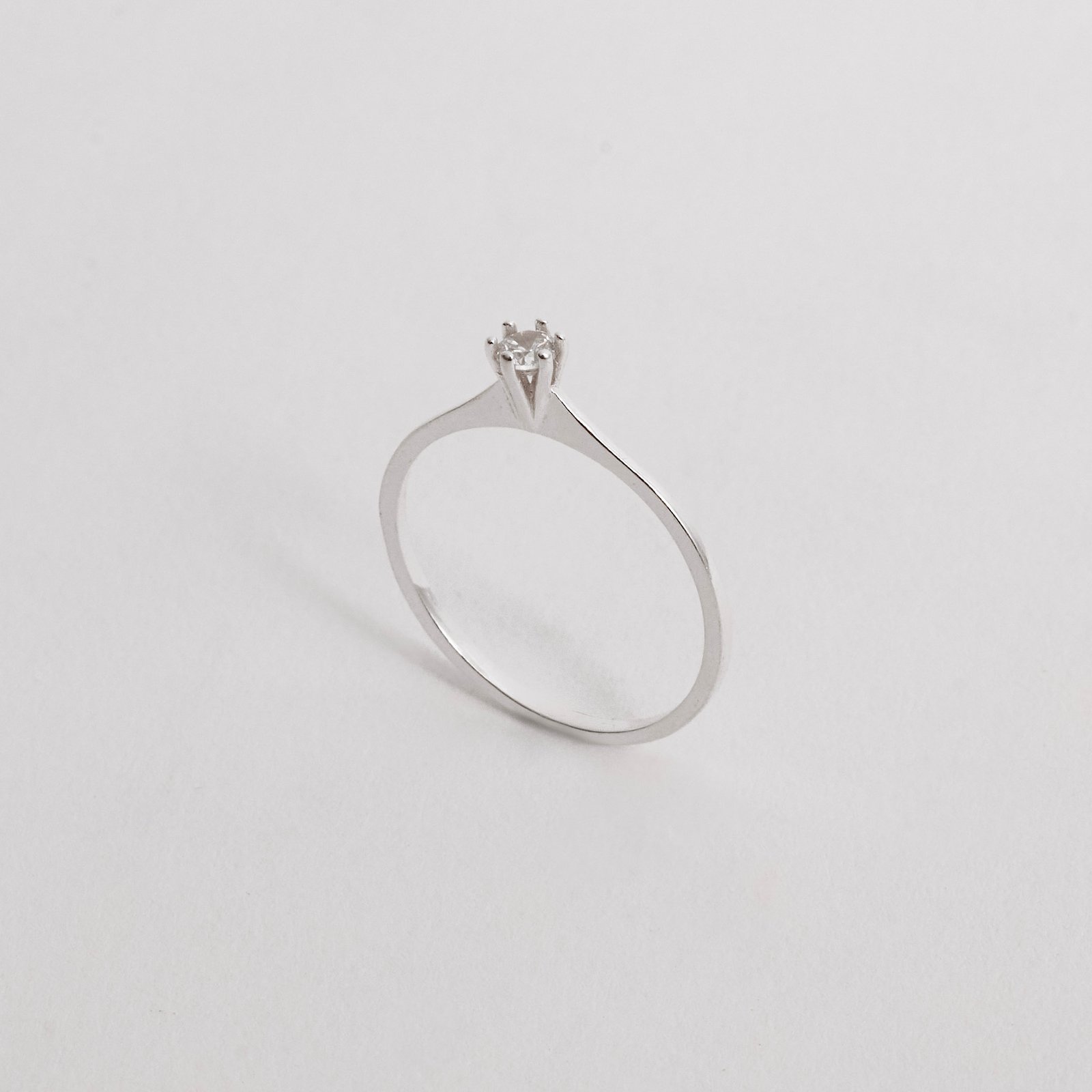 Anel fino solitário 3mm