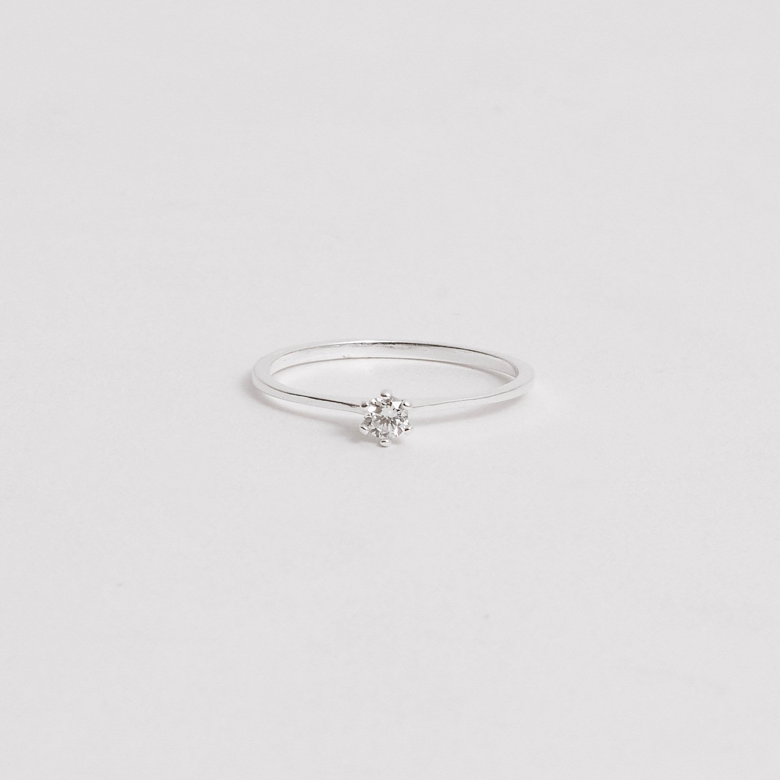 Anel fino solitário 3mm