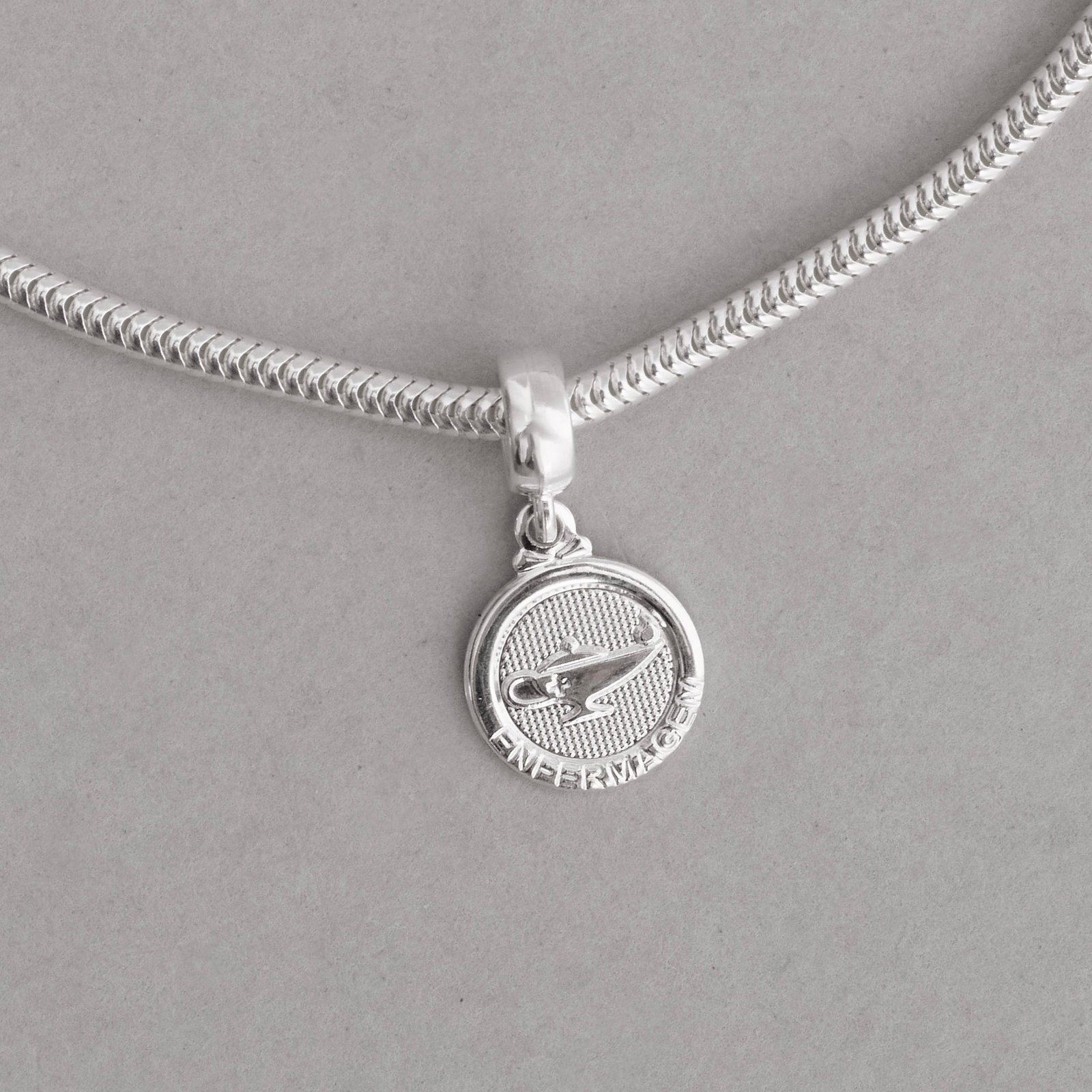 Berloque pingente medalha Enfermagem 14mm