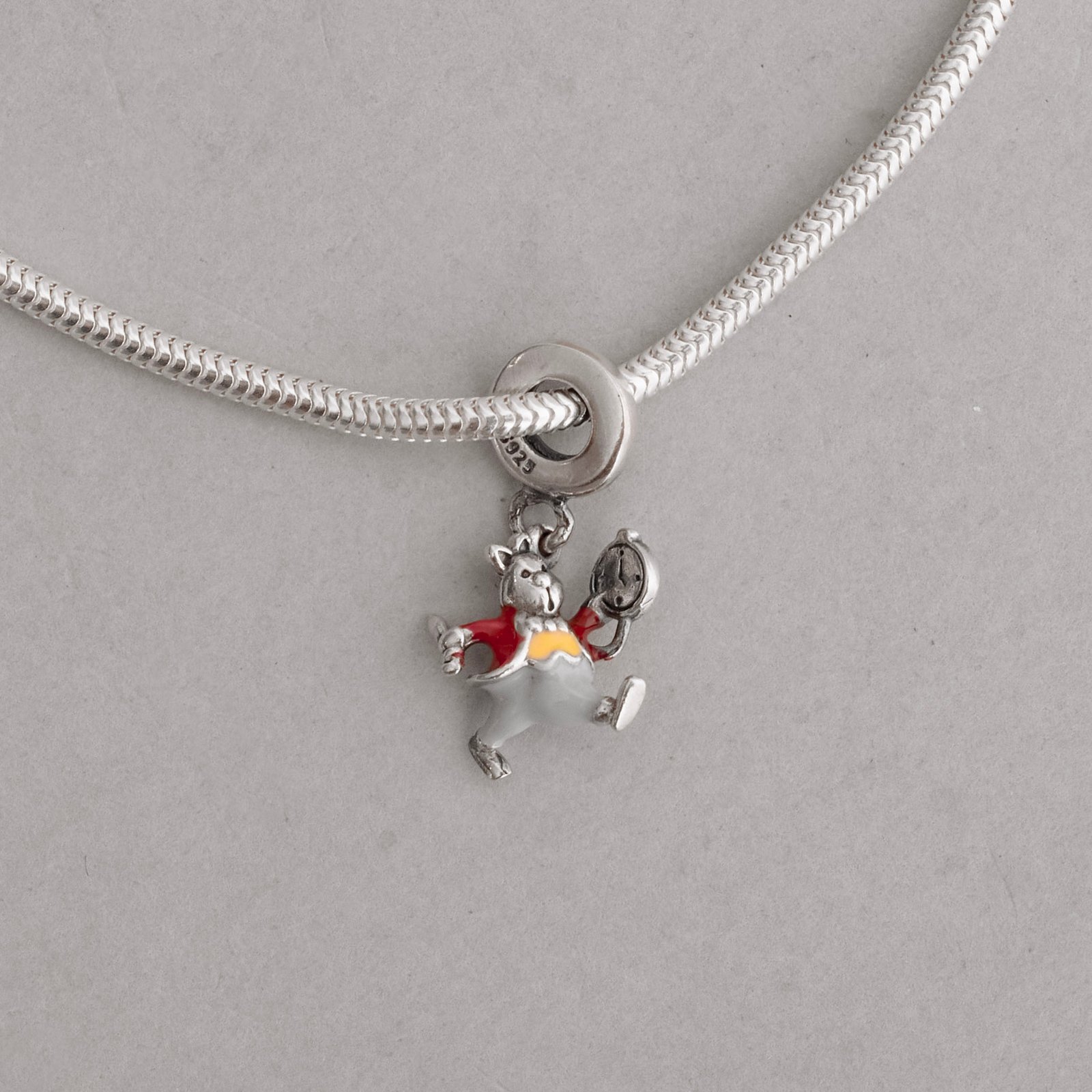 Berloque pingente Coelho Branco resina 16mm envelhecido
