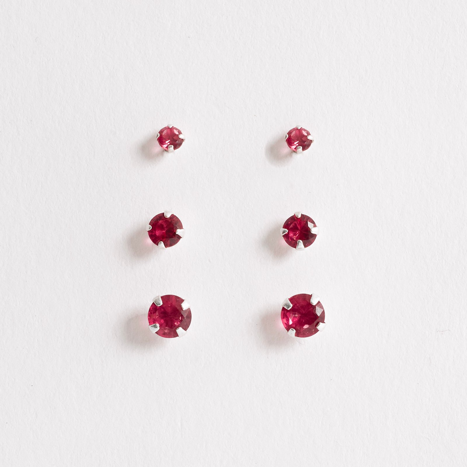 Trio zircônia redonda 3, 4 e 5mm cereja