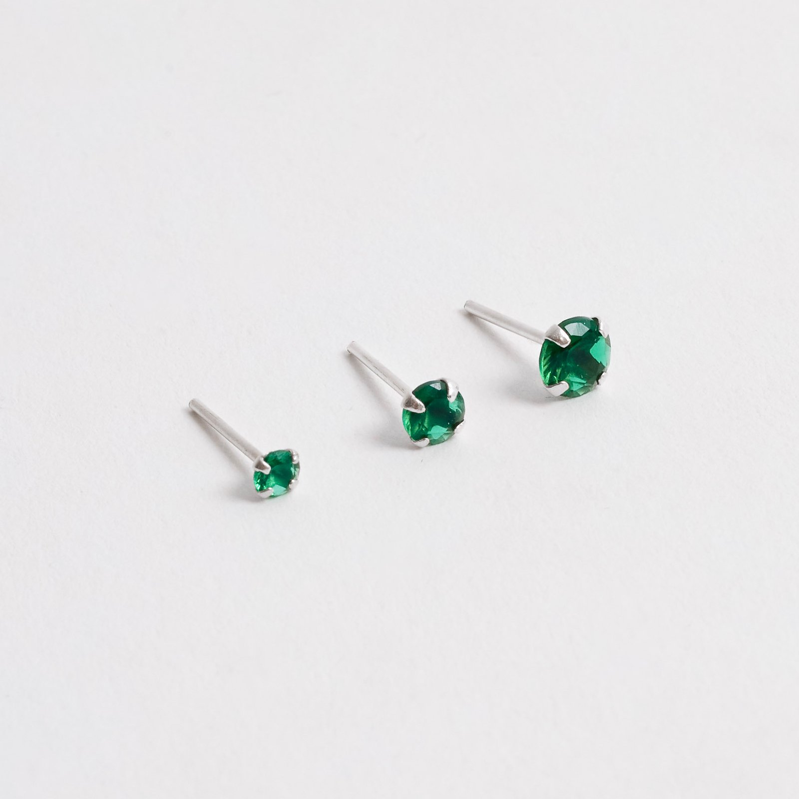 Trio zircônia redonda 3, 4 e 5mm esmeralda