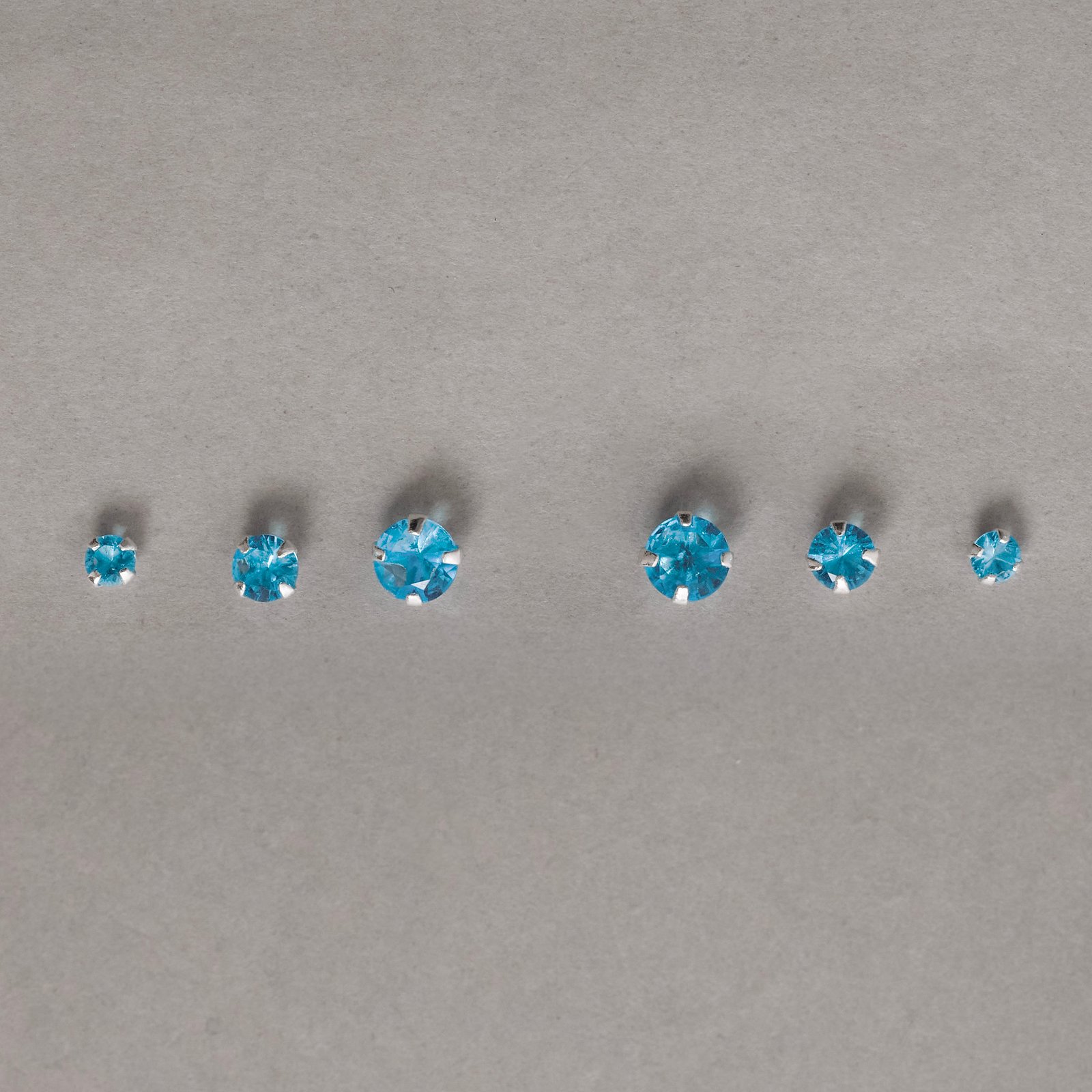 Trio zircônia redonda 3, 4 e 5mm azul