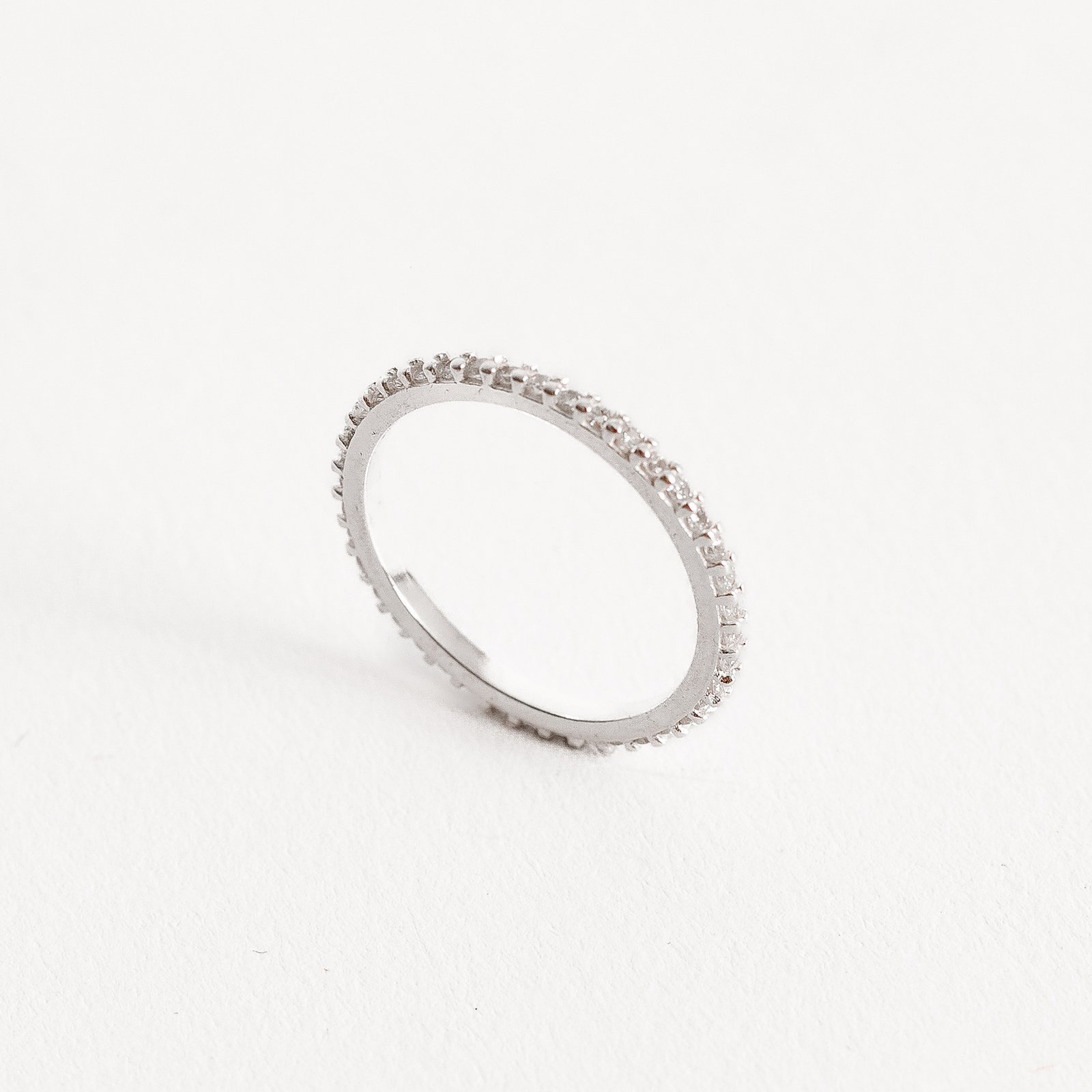 Anel aliança cravejada 1.5mm