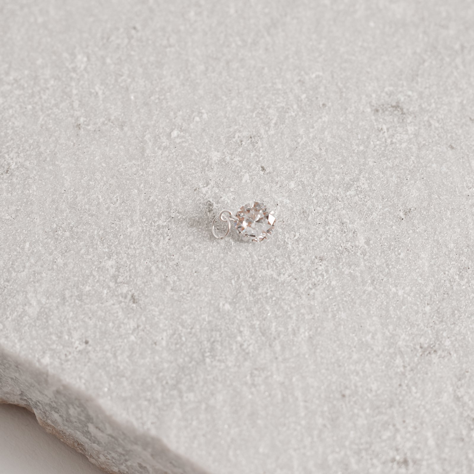 Pingente zircônia redonda cristal 8mm