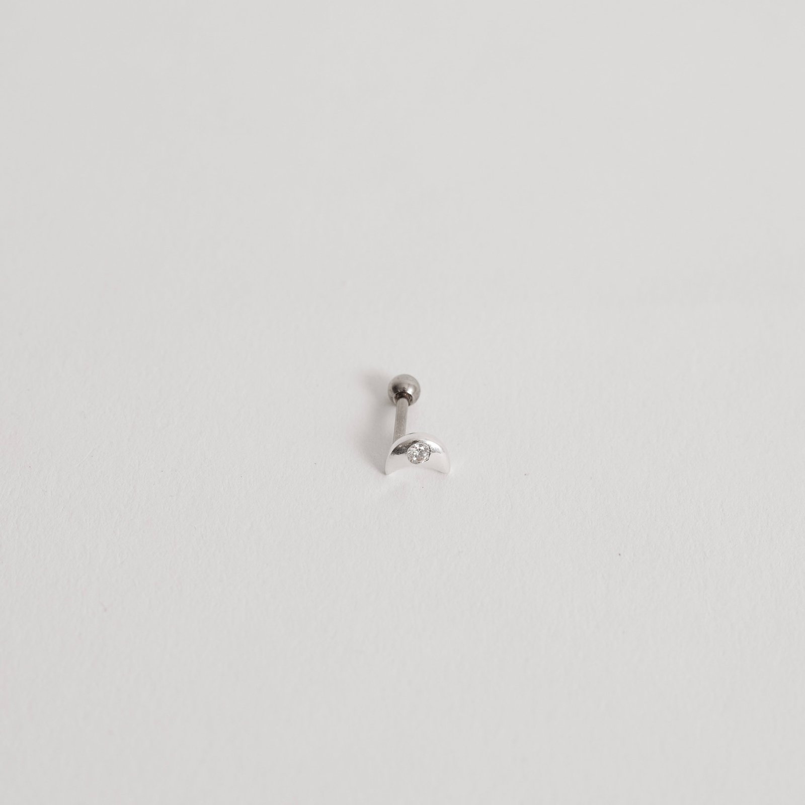 Piercing haste lua com zircônia 6mm
