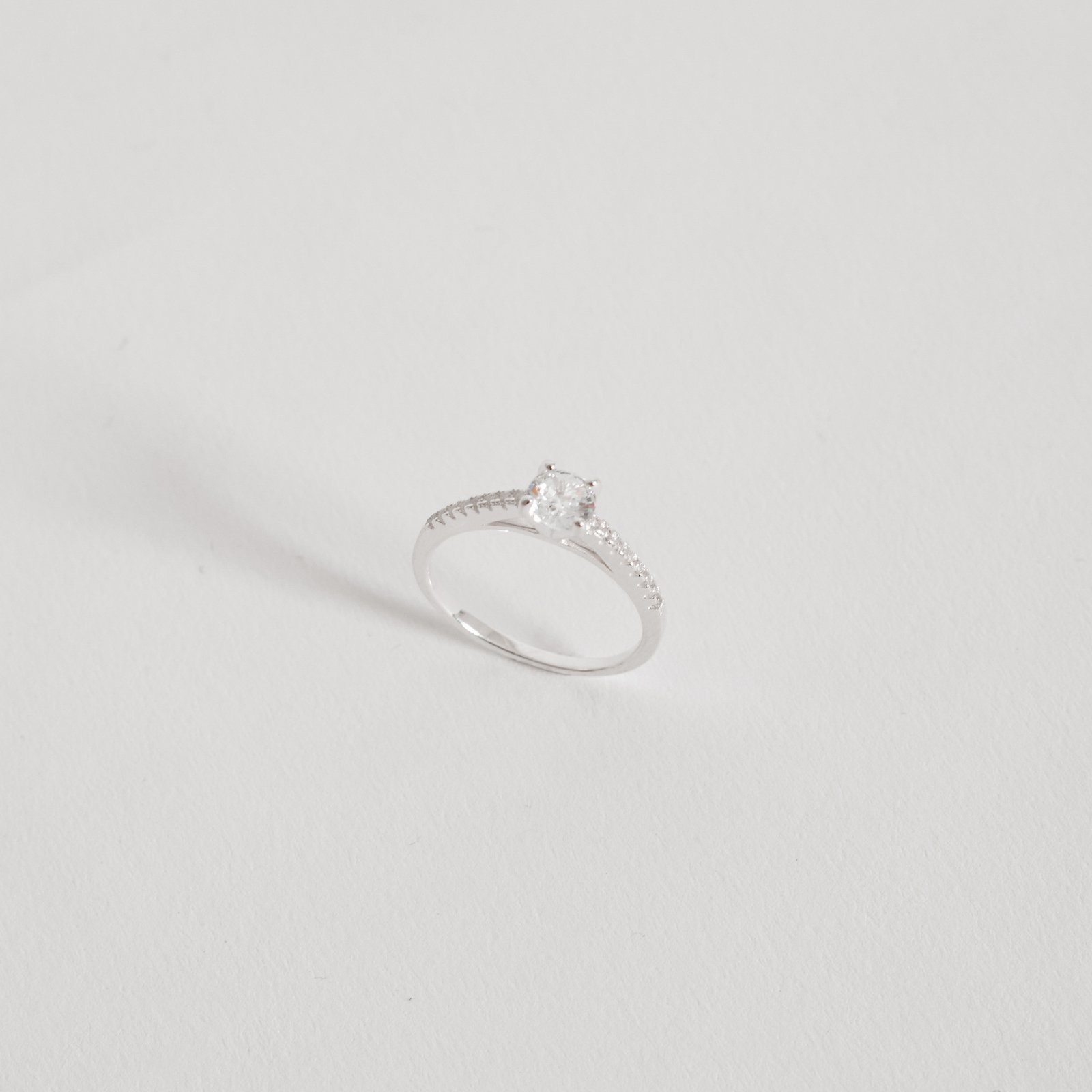 Anel meia aliança e solitário 5mm