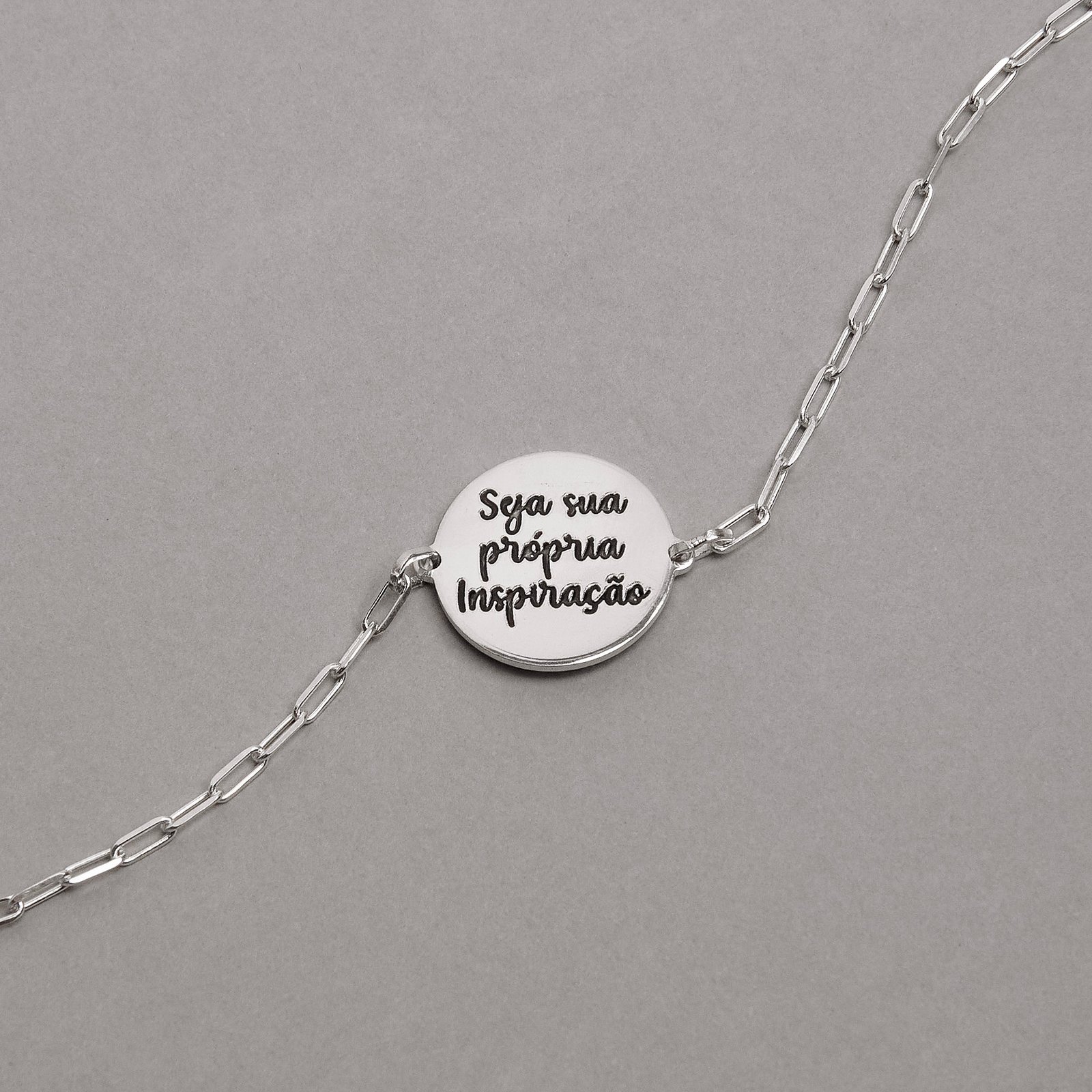 Pulseira entremeio medalha seja sua própria inspiração resina 15mm
