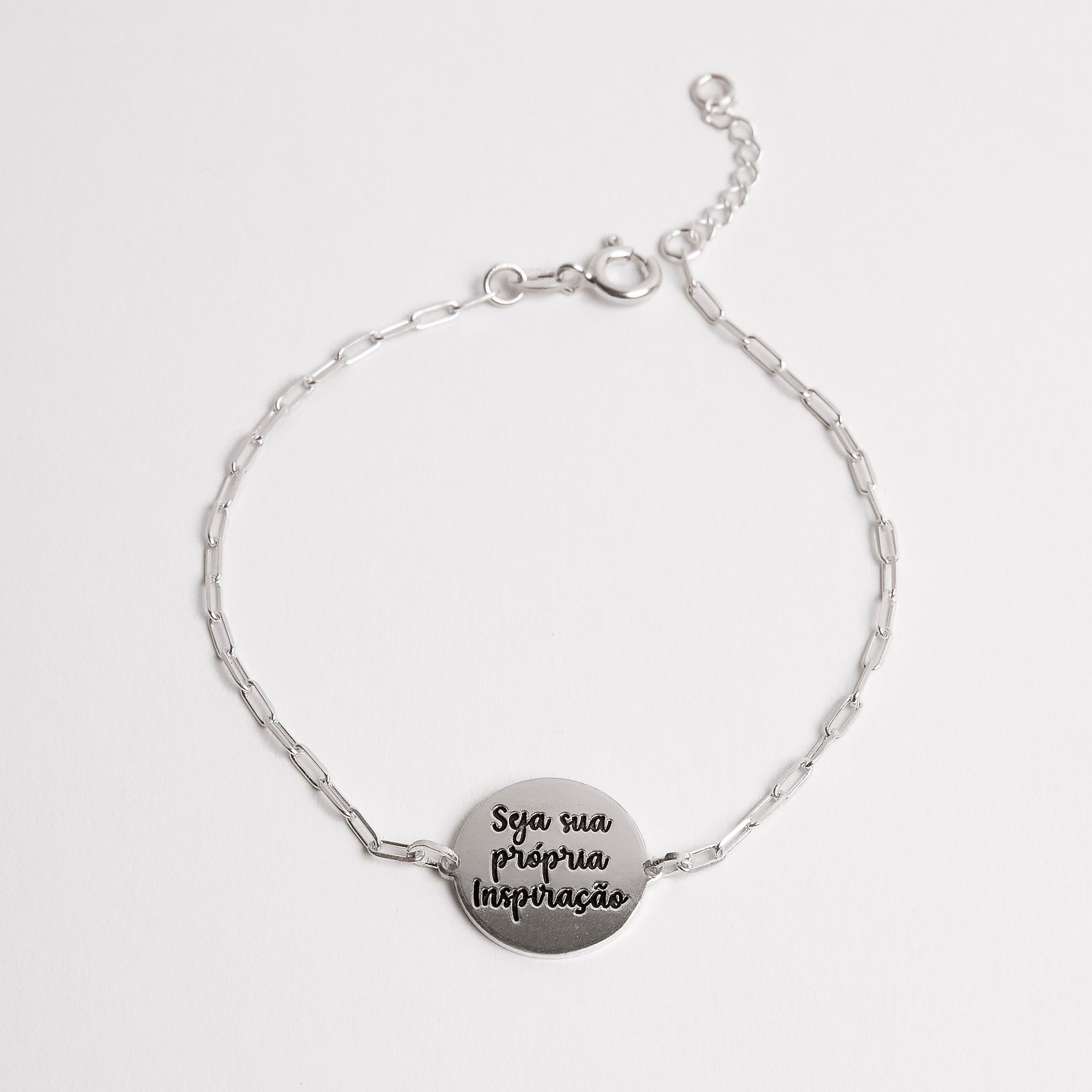 Pulseira entremeio medalha seja sua própria inspiração resina 15mm