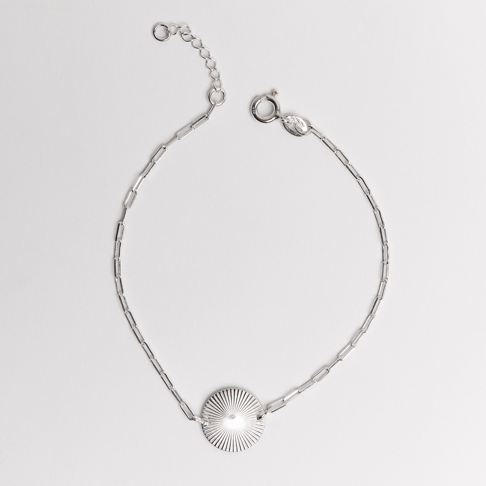 Pulseira entremeio medalha com vinco 13mm