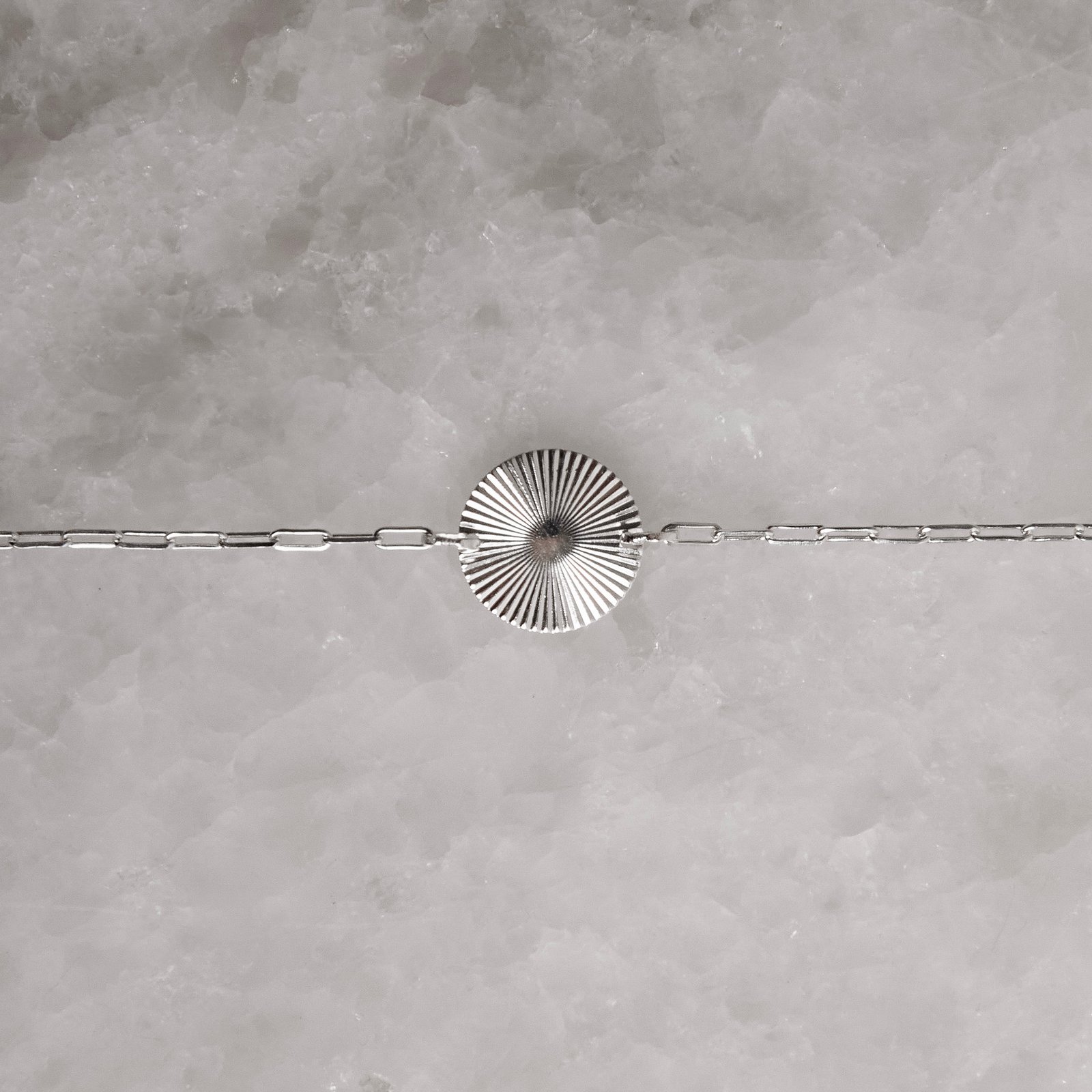 Pulseira entremeio medalha com vinco 13mm