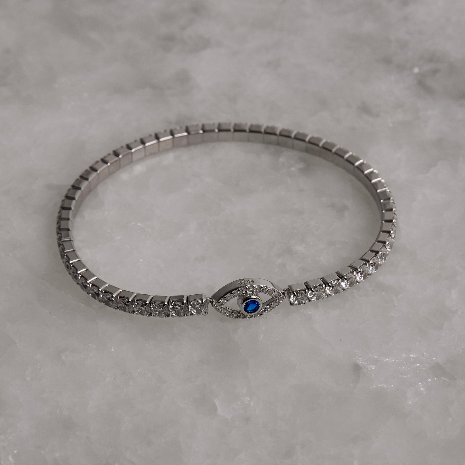 Pulseira Riviera 3.2 entremeio olho grego ródio