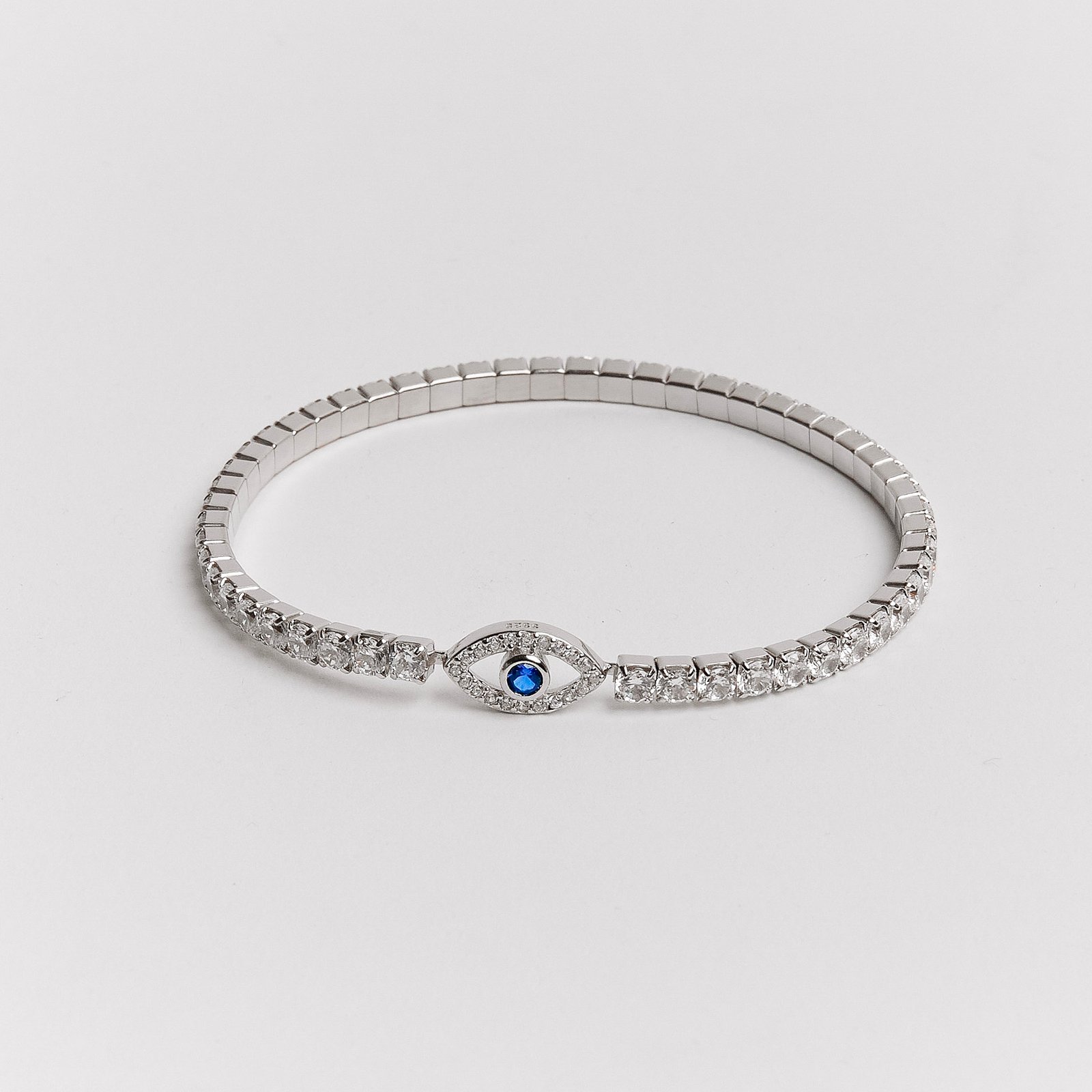Pulseira Riviera 3.2 entremeio olho grego ródio