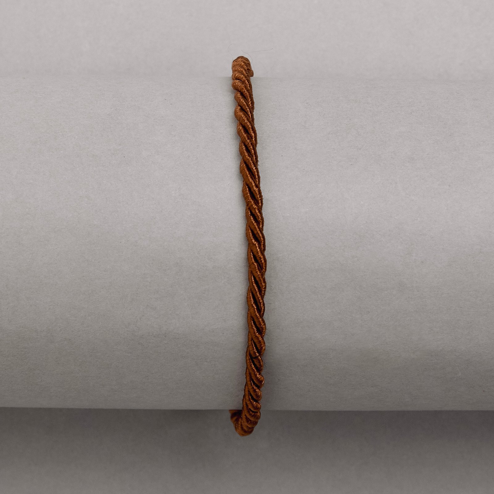 Pulseira cordão trançado marrom 2mm 16cm com alongadora