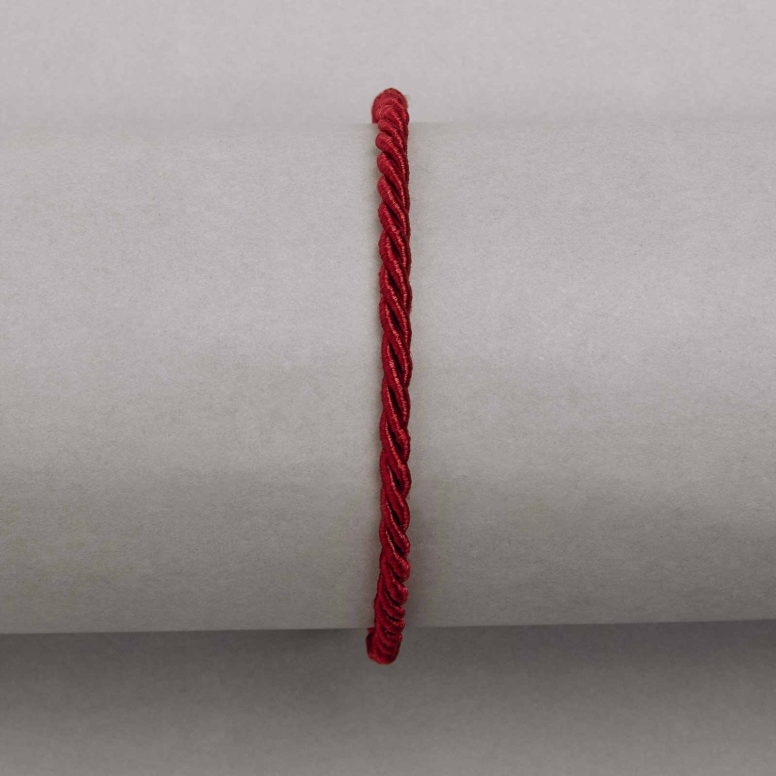 Pulseira cordão trançado marsala 2mm 16cm com alongadora