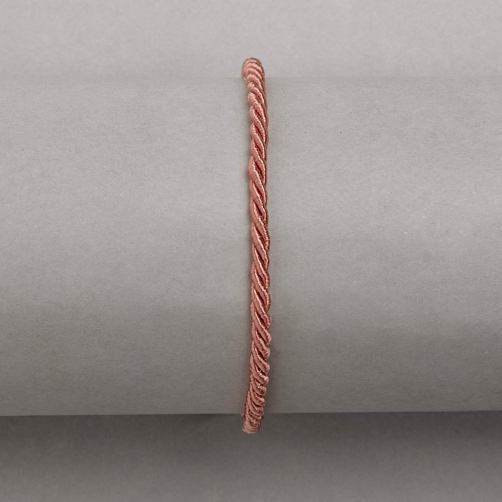 Pulseira cordão trançado rosa 2mm 16cm com alongadora