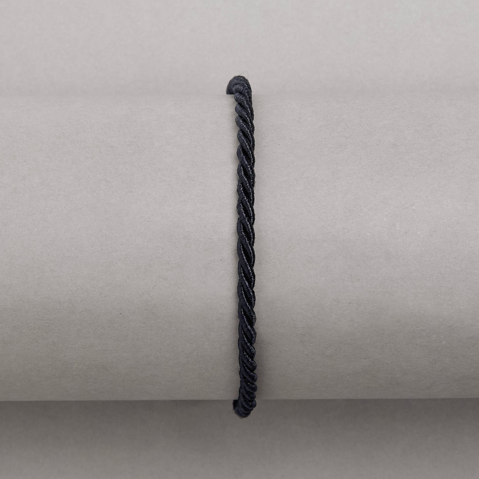 Pulseira cordão trançado azul marinho 2mm 16cm com alongadora