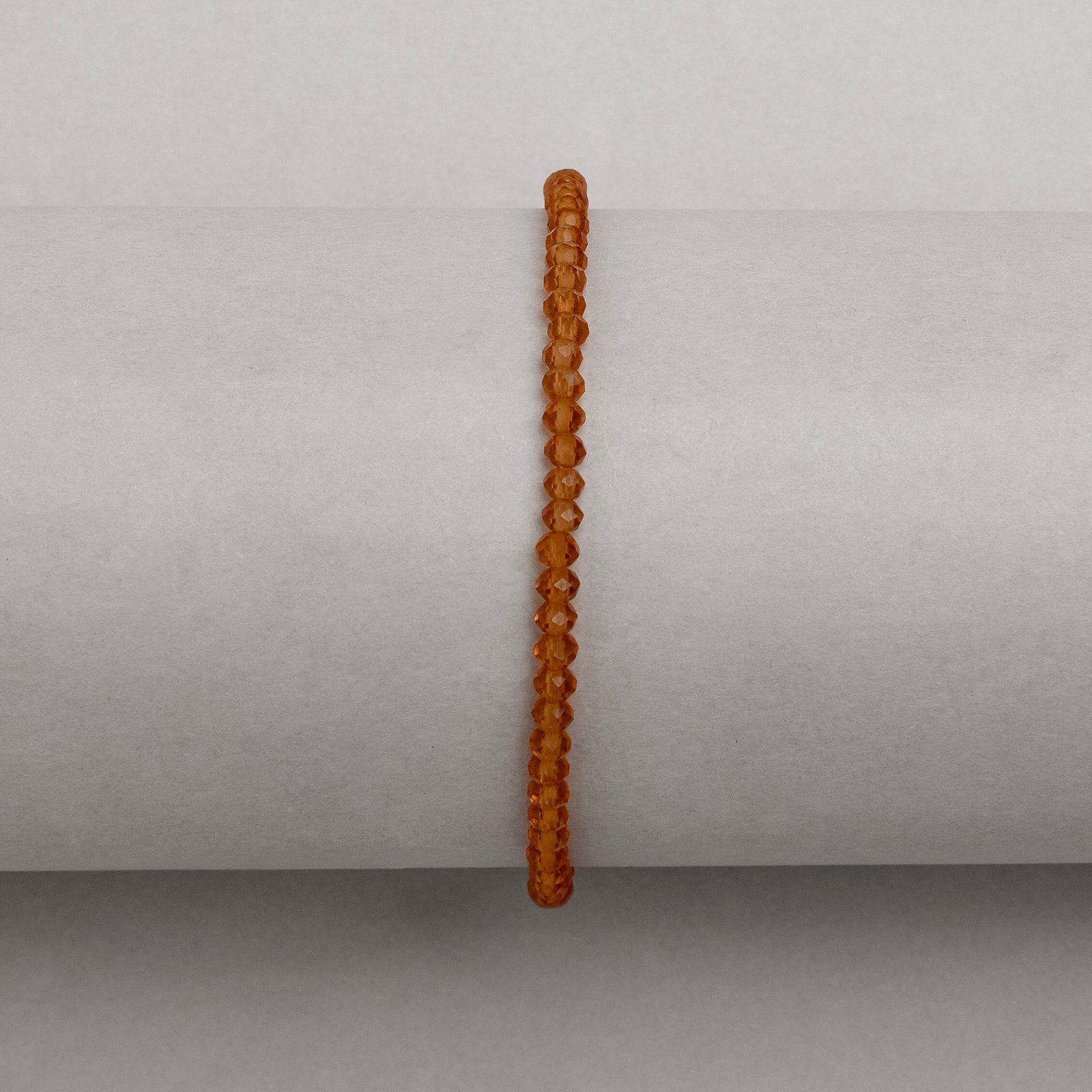 Pulseira cristal mostarda 3mm 16cm com alongadora