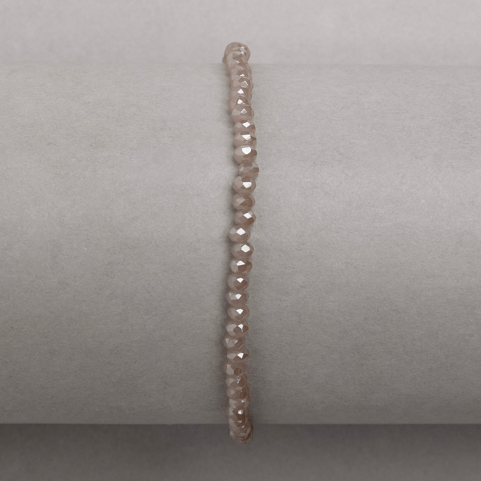 Pulseira cristal perolado champanhe 3mm 16cm com alongadora