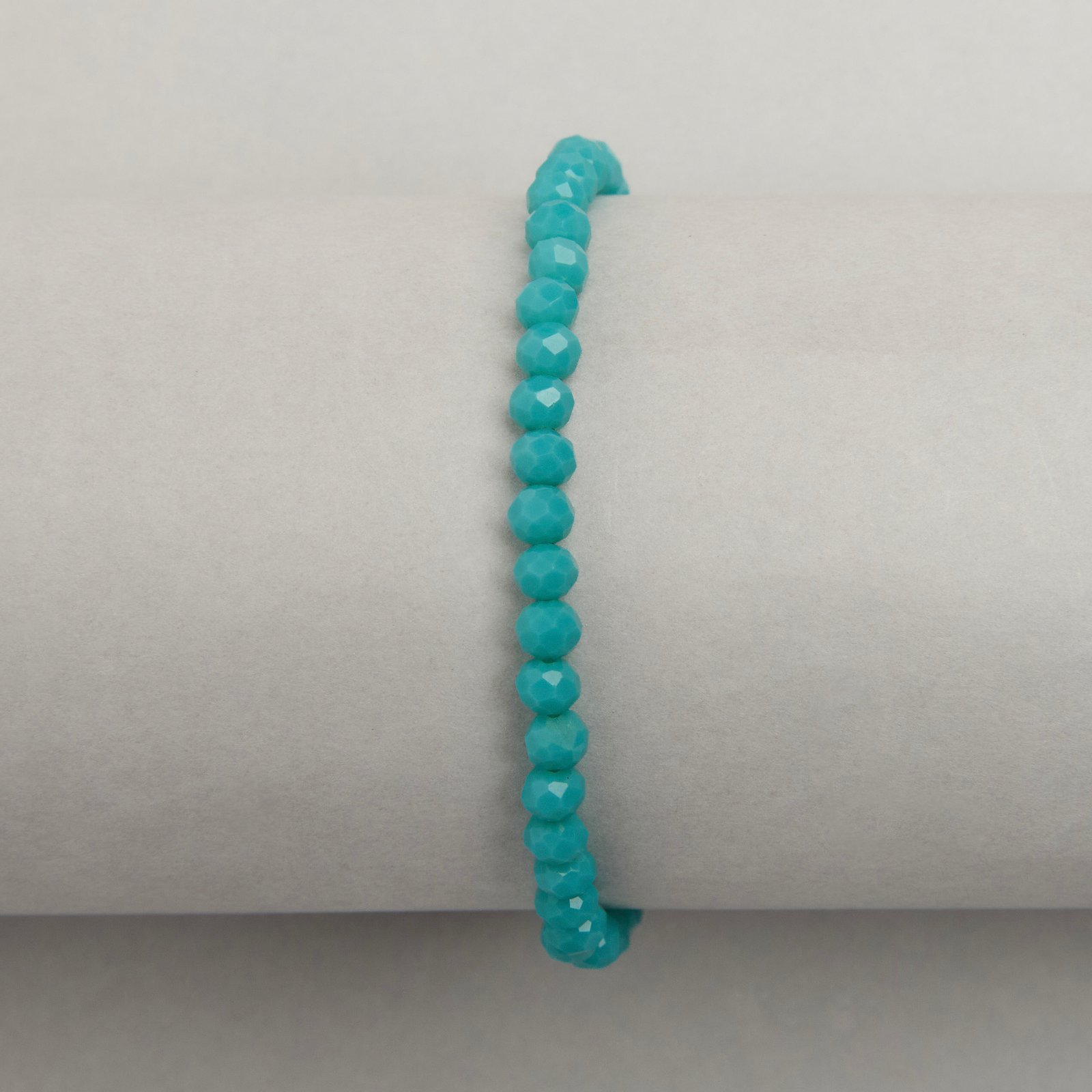 Pulseira cristal turquesa 4mm 16cm com alongadora