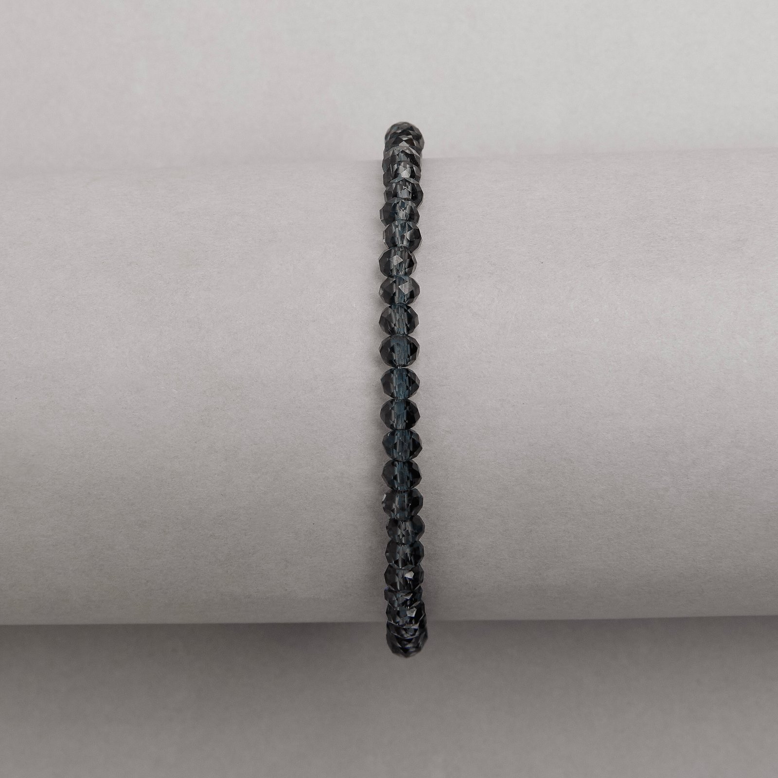 Pulseira cristal azul escuro transparente 4mm 16cm com alongadora