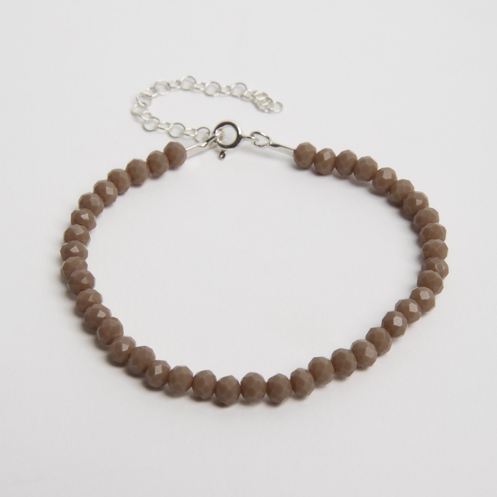 Pulseira cristal nude 4mm 16cm com alongadora