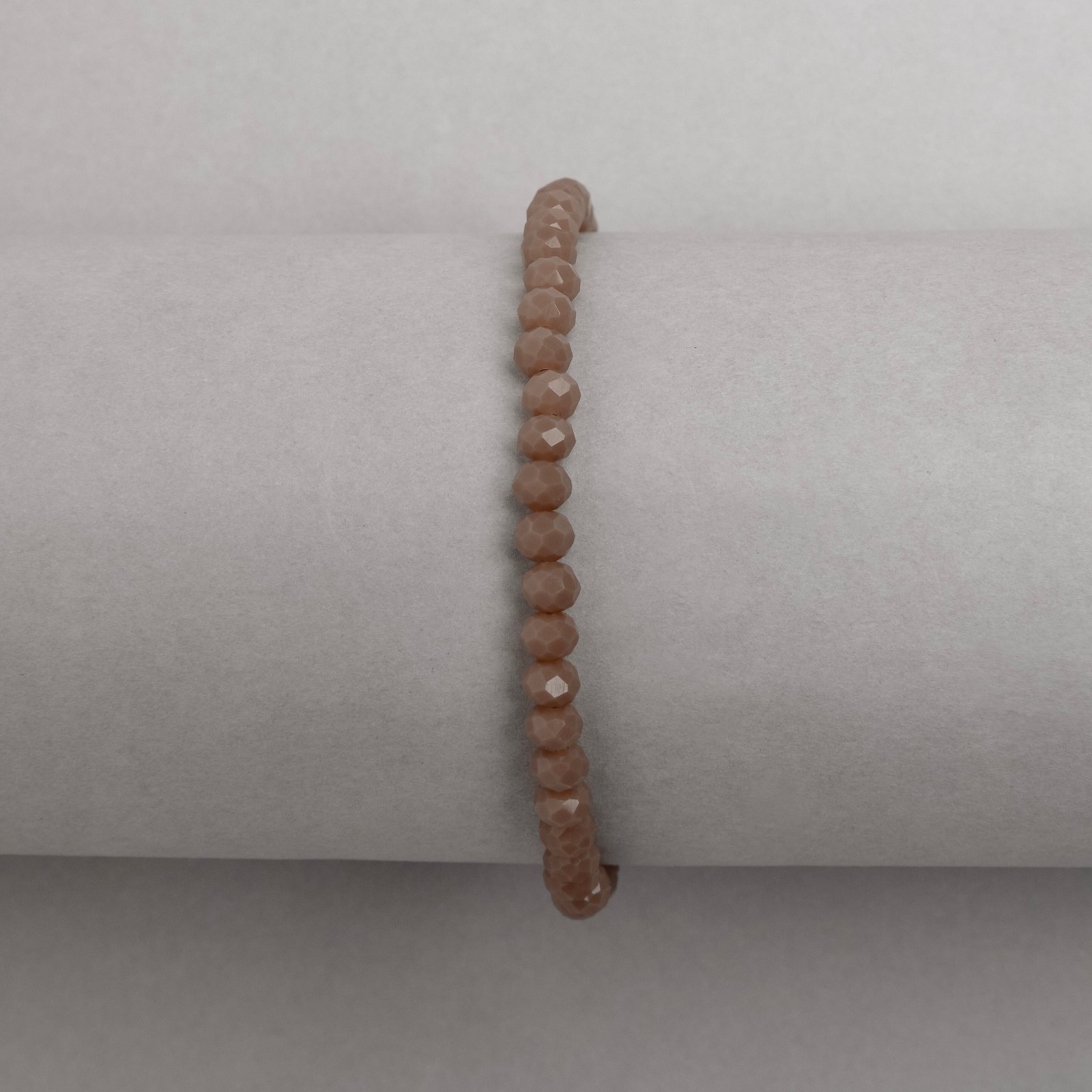 Pulseira cristal nude 4mm 16cm com alongadora