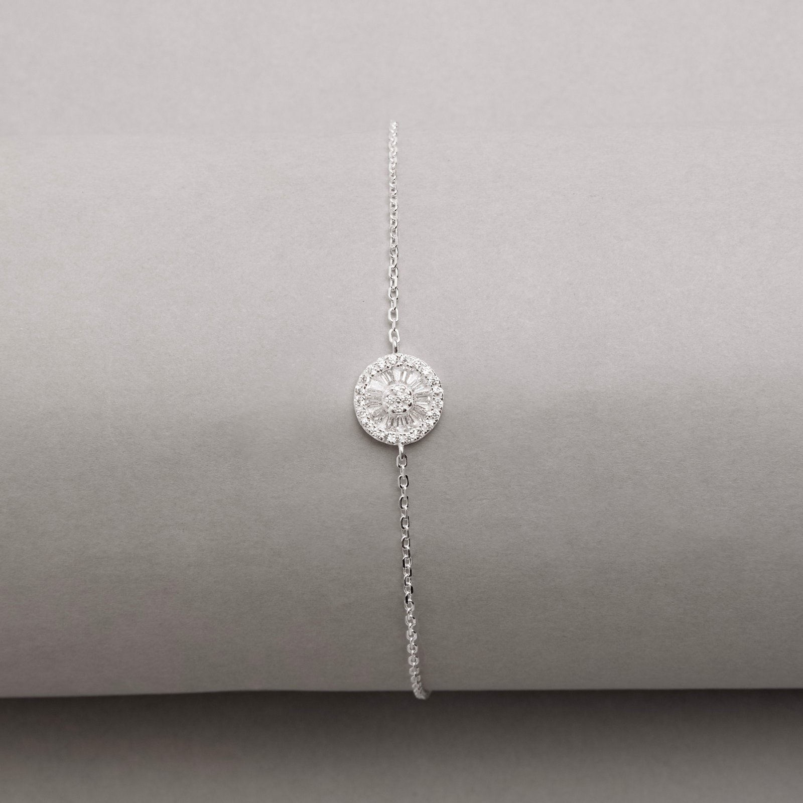 Pulseira entremeio botão cravejado 9mm corrente cadeado 16+5cm
