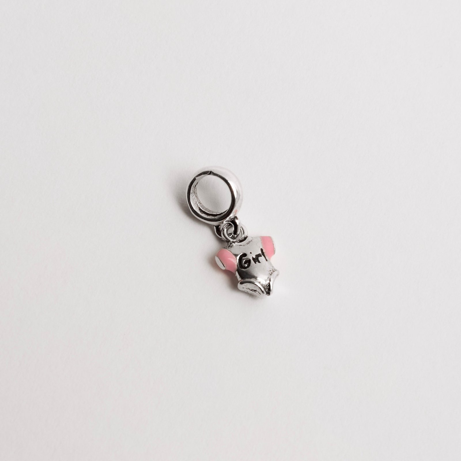 Berloque pingente roupinha escrito girl envelhecido 9mm resina